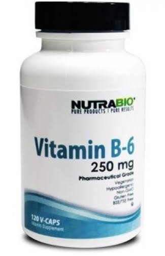 NutraBio Vitamin B-6 (Pyrdoxine) 25 MG 120 Vegetable Capsules