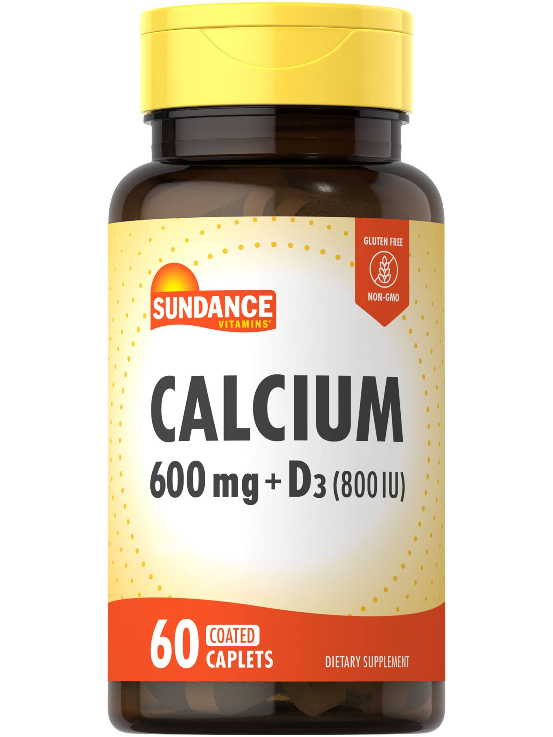 Sundance Calcium + Vitamin D3 Coated Caplets, 60 Tabs (Pack of 1)