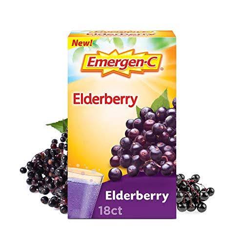 Emergen-C Elderberry Fizzy Drink Mix, Elderberry Immune Support, Natur