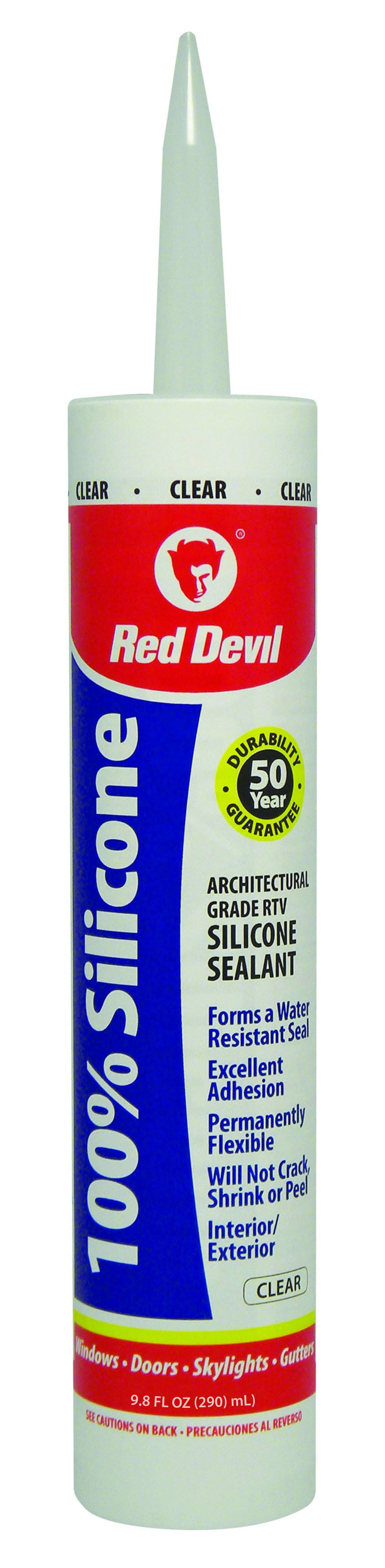 Red Devil 0826 Clear Silicone Sealant - 10.1oz