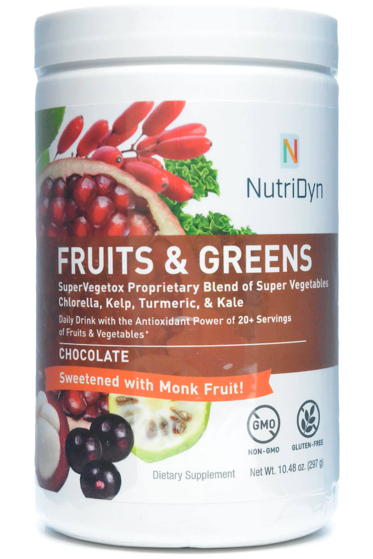 Fruits & Greens Chocolate with Monk Fruit 10.48 oz by Nutri-Dyn
