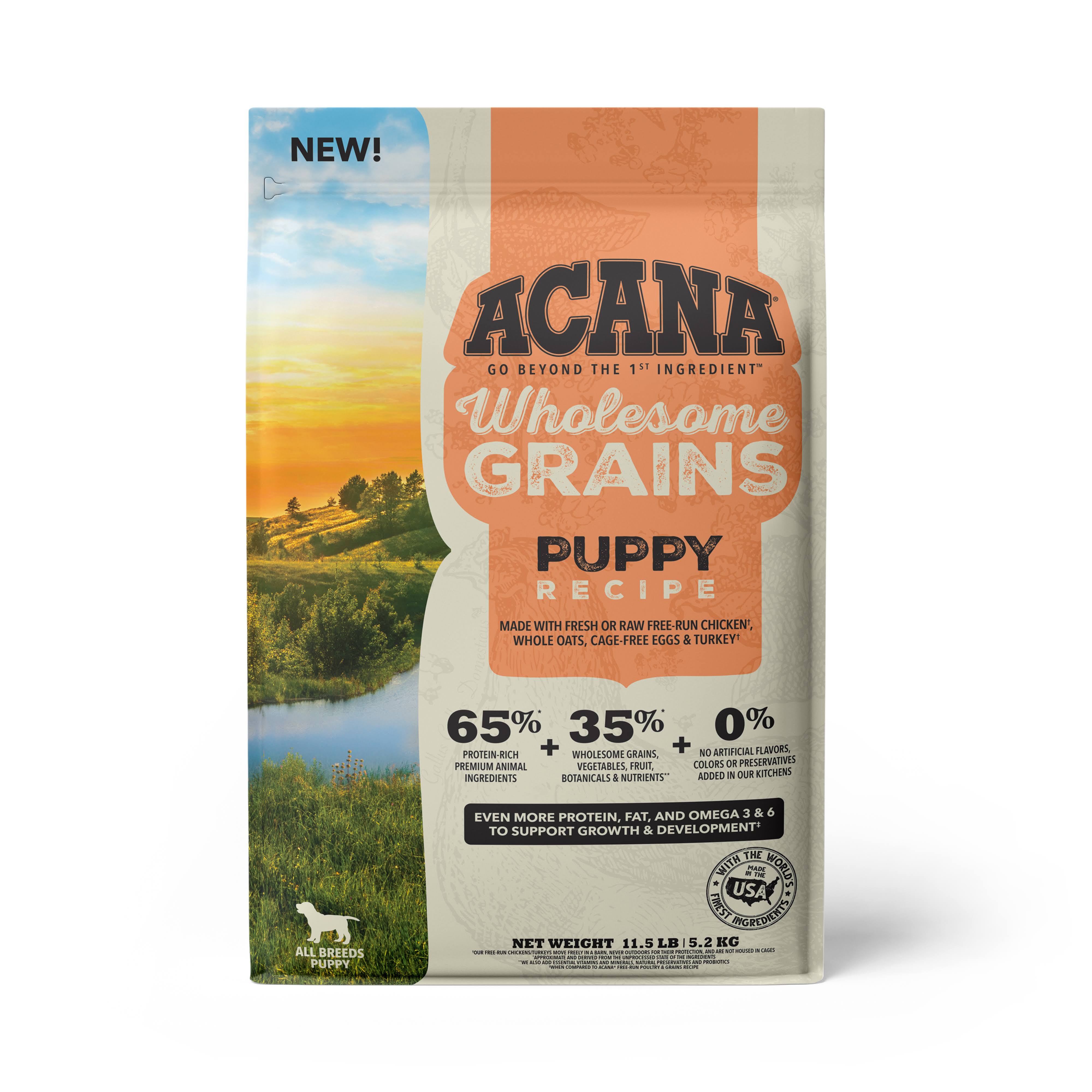 Acana Wholesome Grains, Puppy Recipe Dry Dog Food 11.5lbs