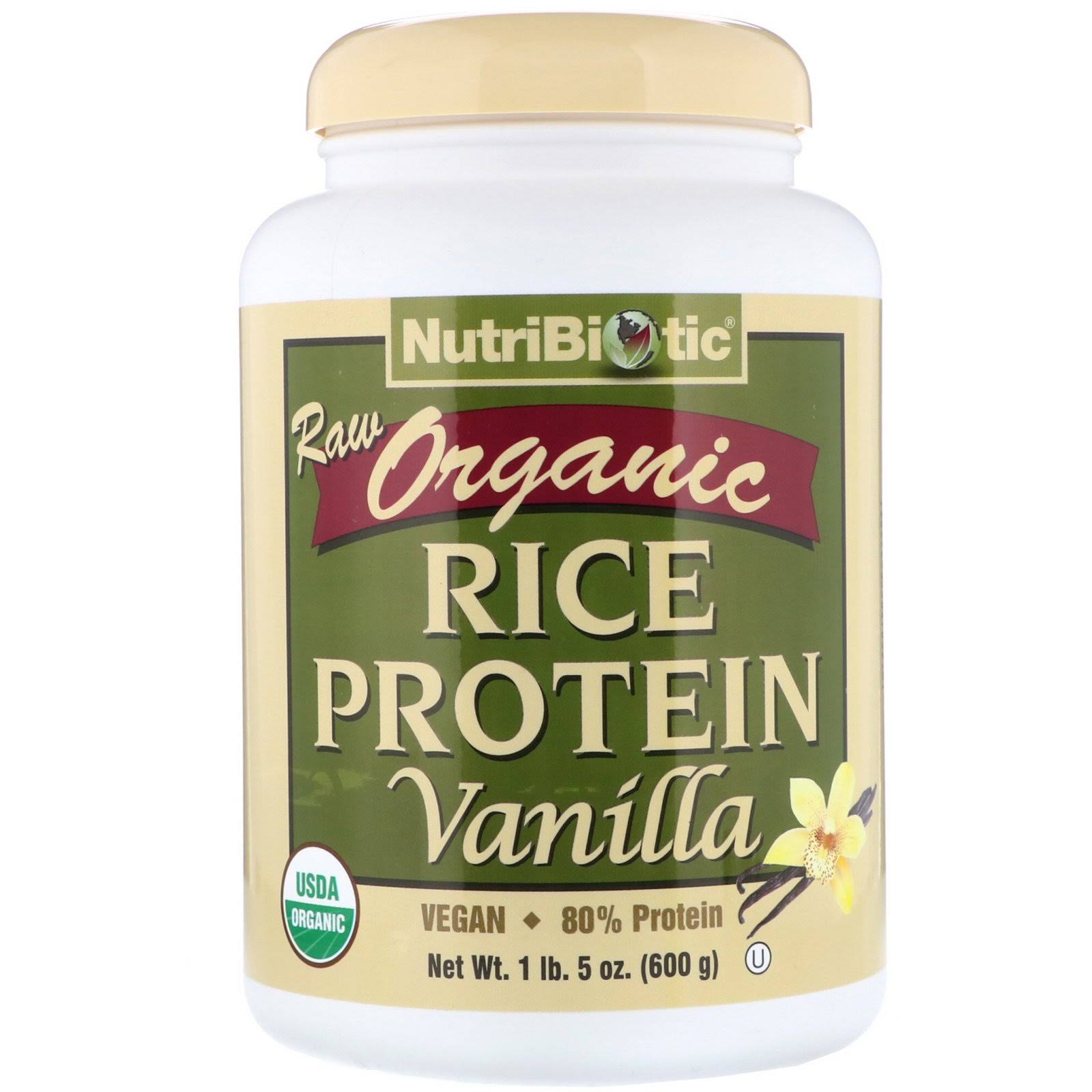 Nutribiotic Organic Rice Protein - Vanilla, 600g
