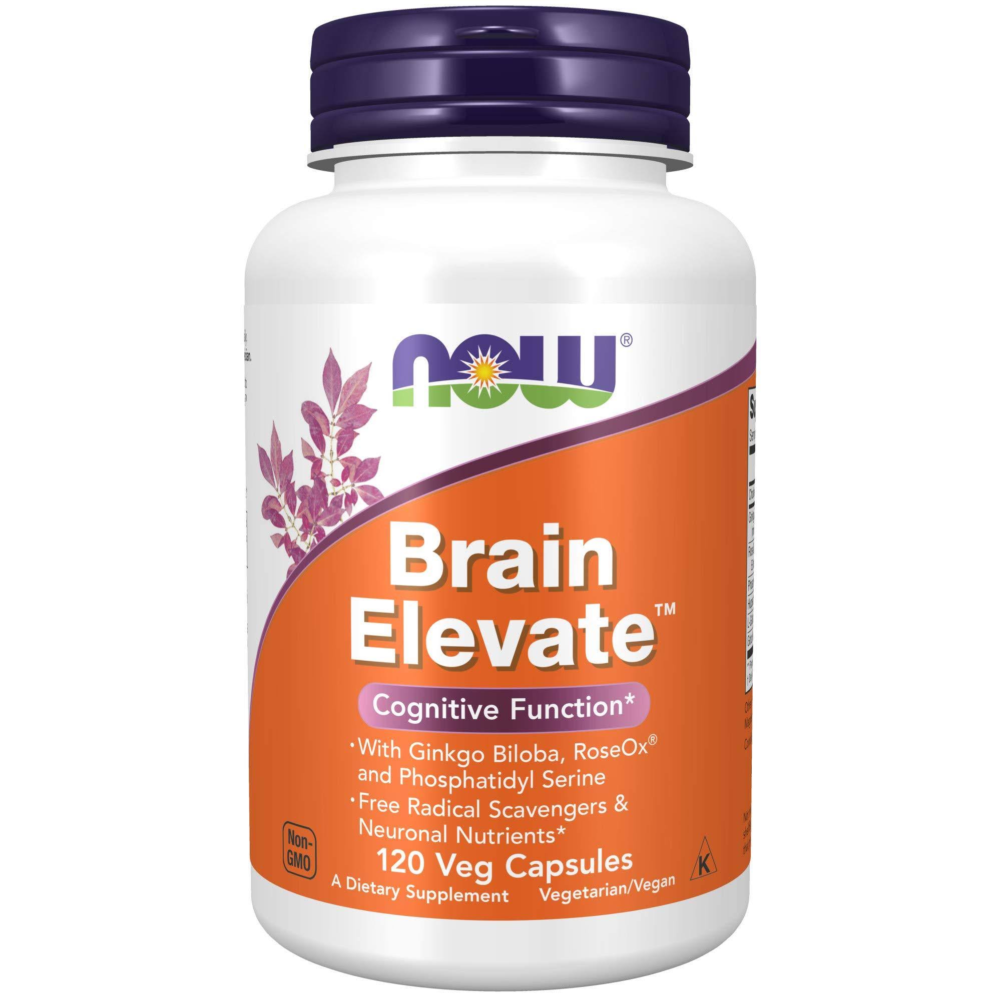 Now Foods Brain Elevate Dietary Supplement - 120 Vegetarian Capsules