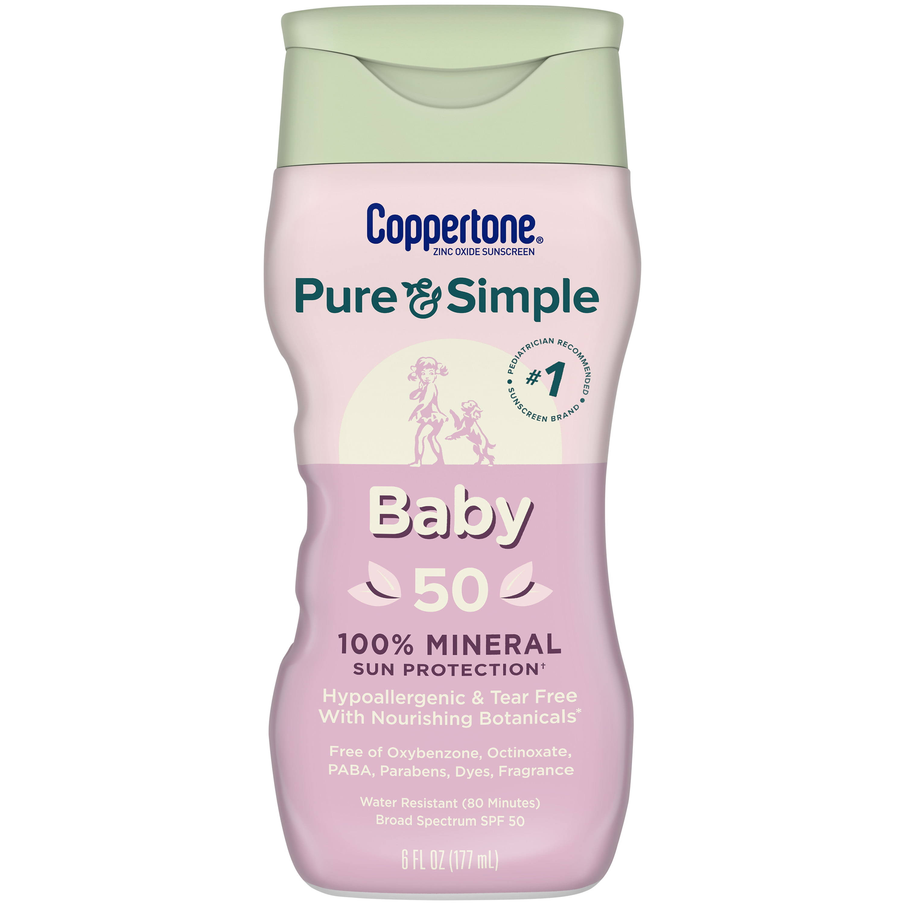 Coppertone Pure & Simple Baby Mineral Sunscreen Lotion SPF 50 - 6.0 fl oz
