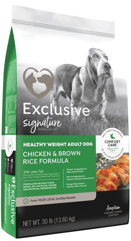 Exclusive Healthy Weight Adult Dog, Chicken & Brown Rice Formula, 15 lbs.