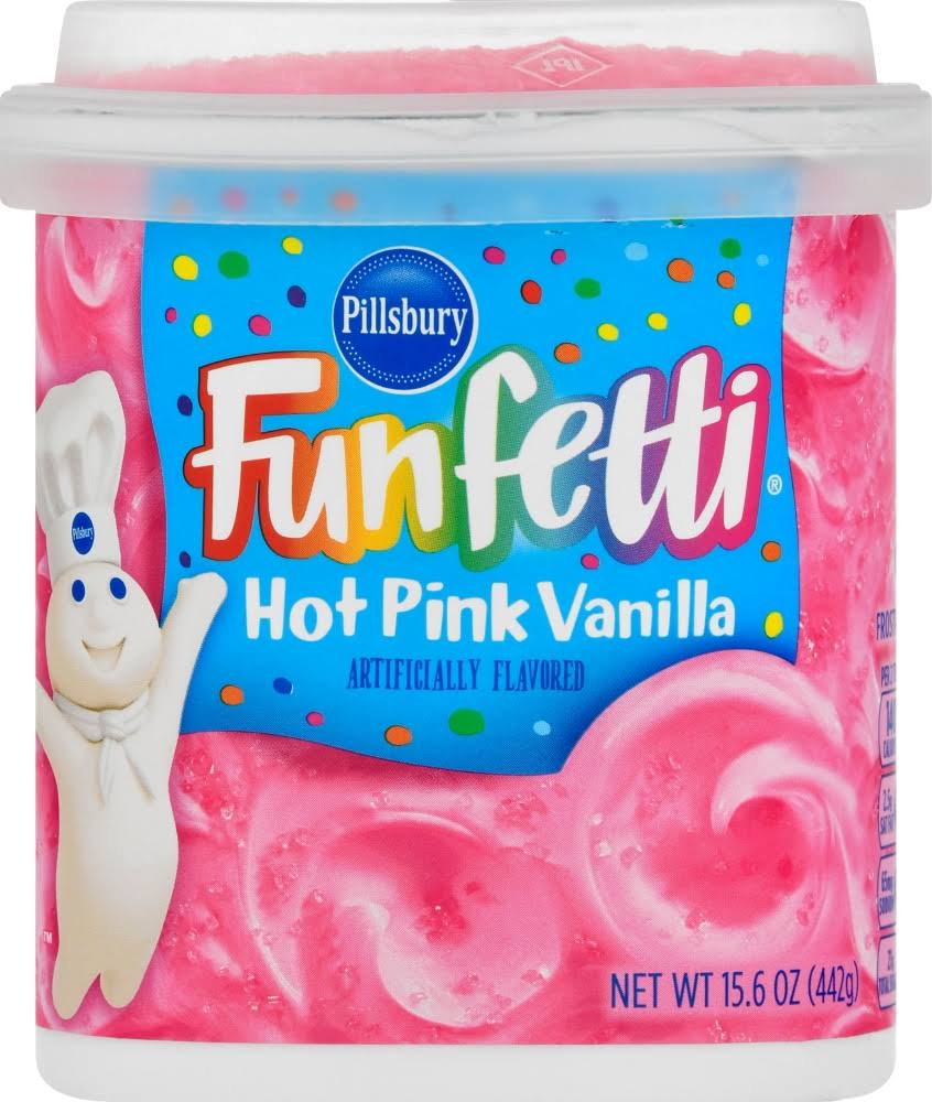 Pillsbury Funfetti Frosting, Hot Pink Vanilla - 15.6 oz