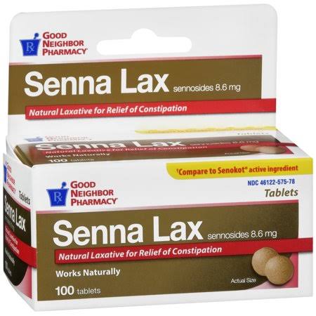 GNP Senna Lax Sennosides 8.6mg 100 Tablets, Size: One Size
