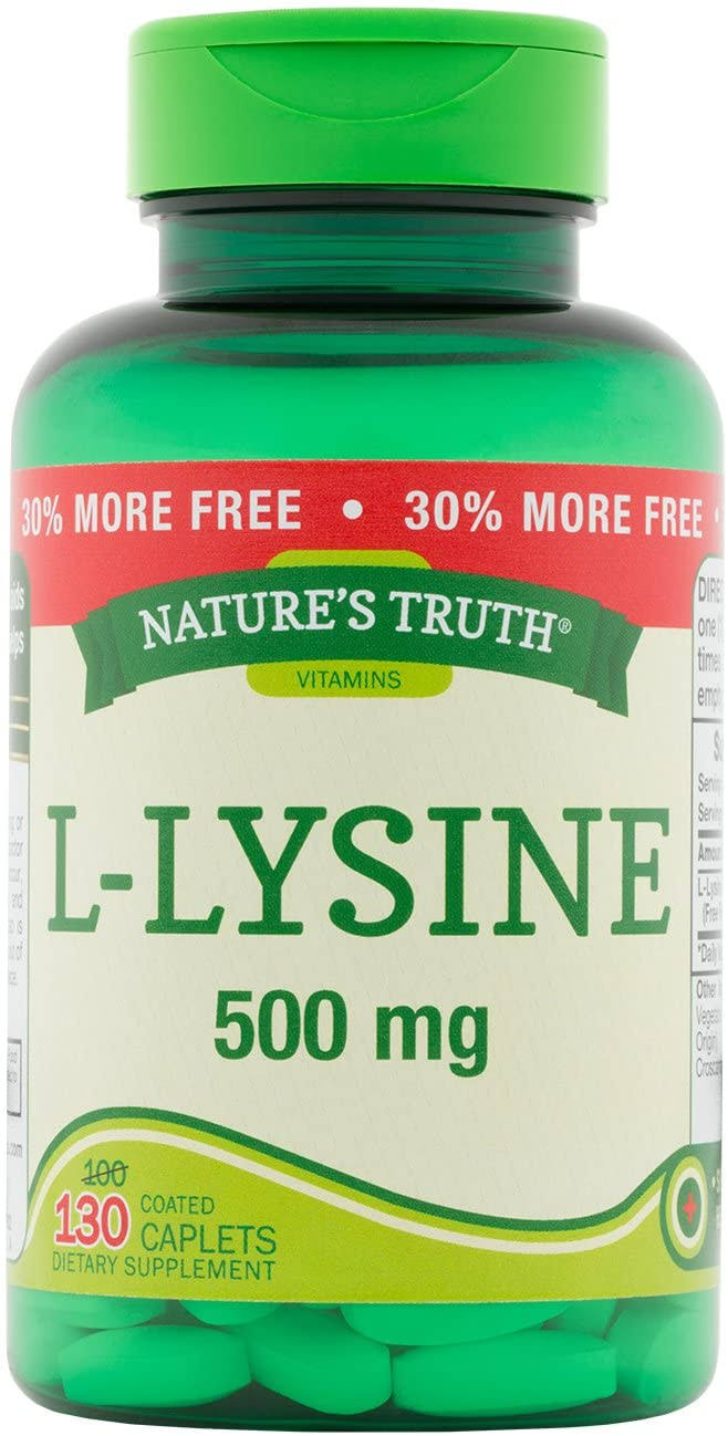 Nature's Truth Vitamins L-Lysine, 500 mg, Coated Caplets, 130 EA