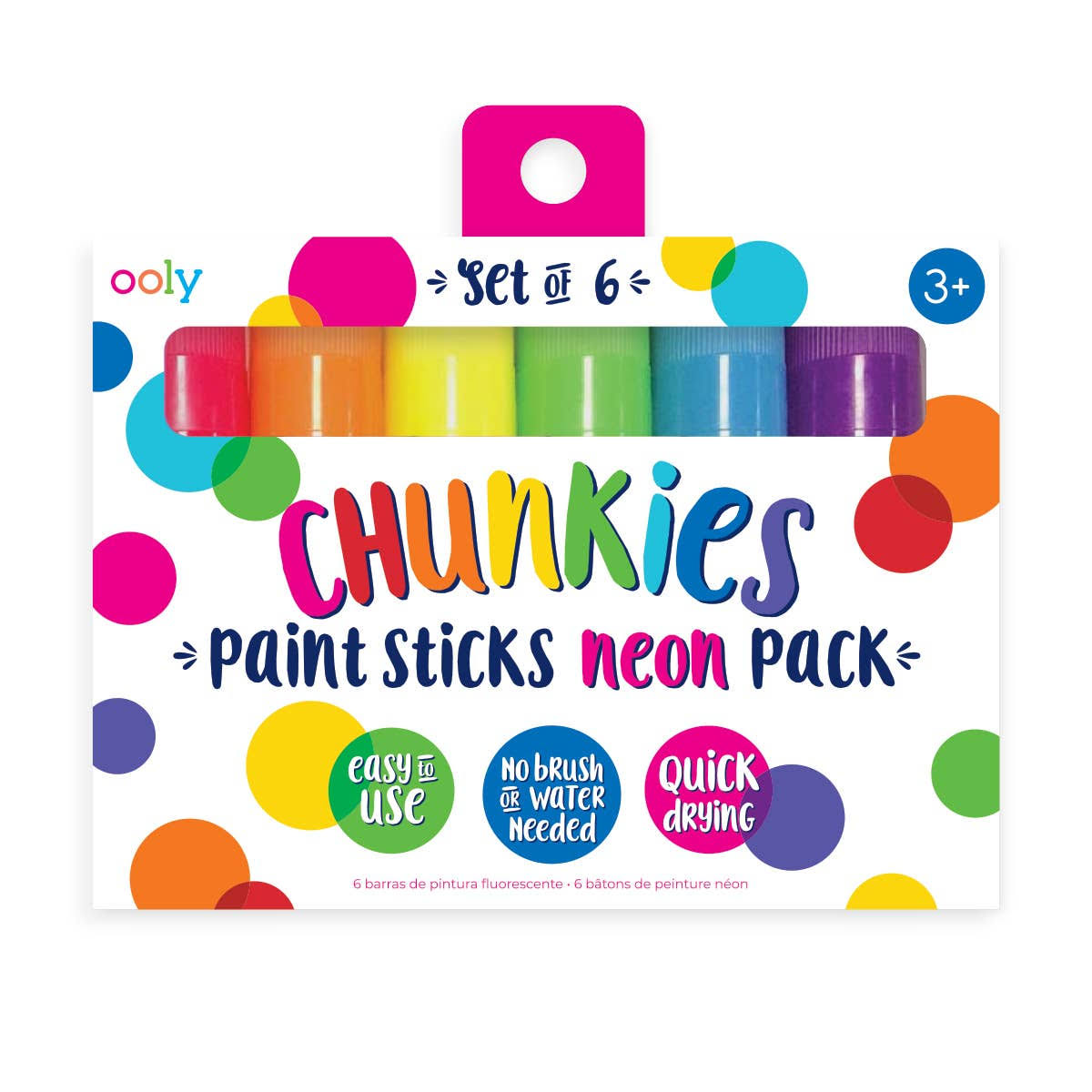 Ooly Jumbo Markers - Chunkies Paint Sticks - 6 Pcs - Neon