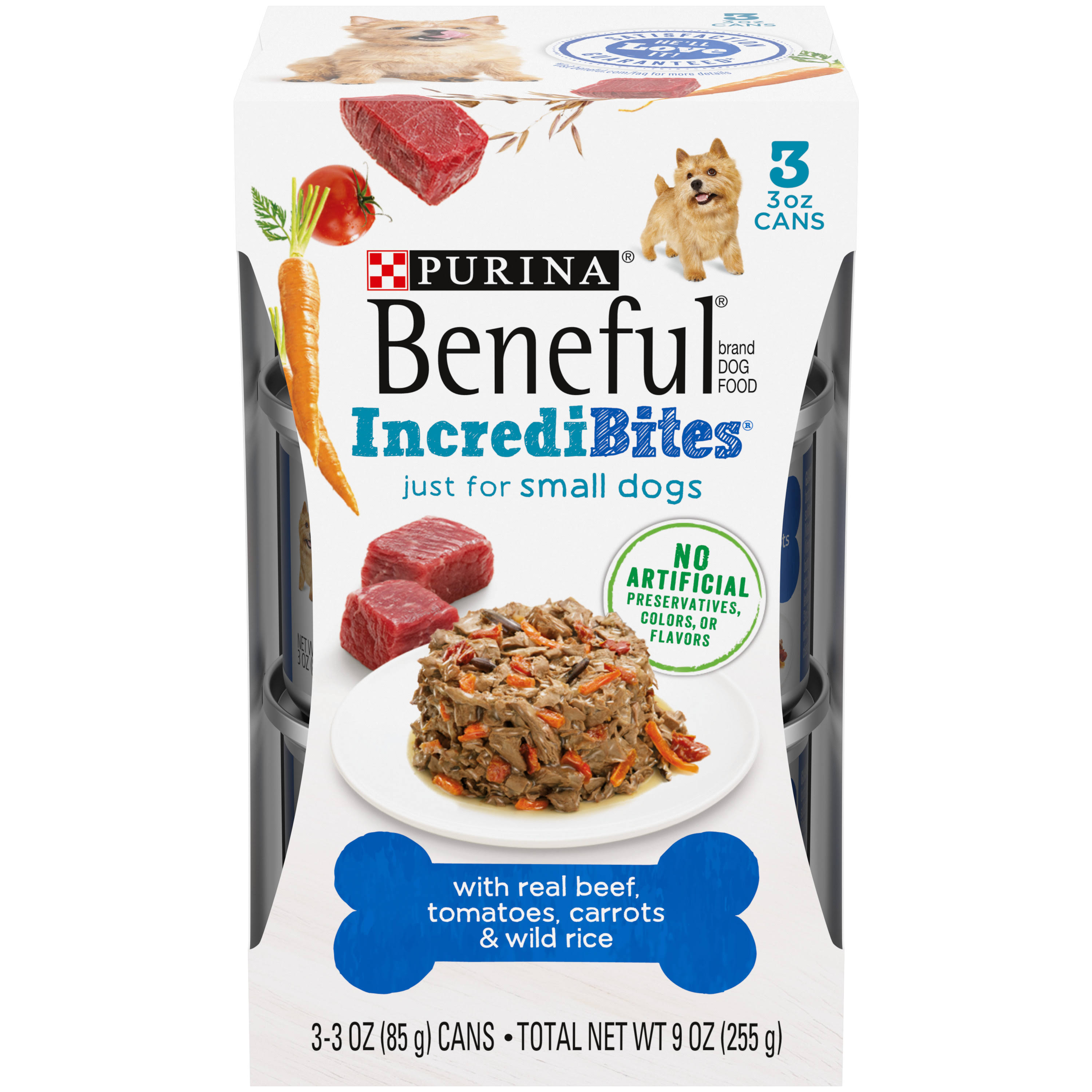 Purina Beneful IncrediBites with Beef Tomatoes Carrots and Wild Rice Wet Dog Food - 3oz, 3ct