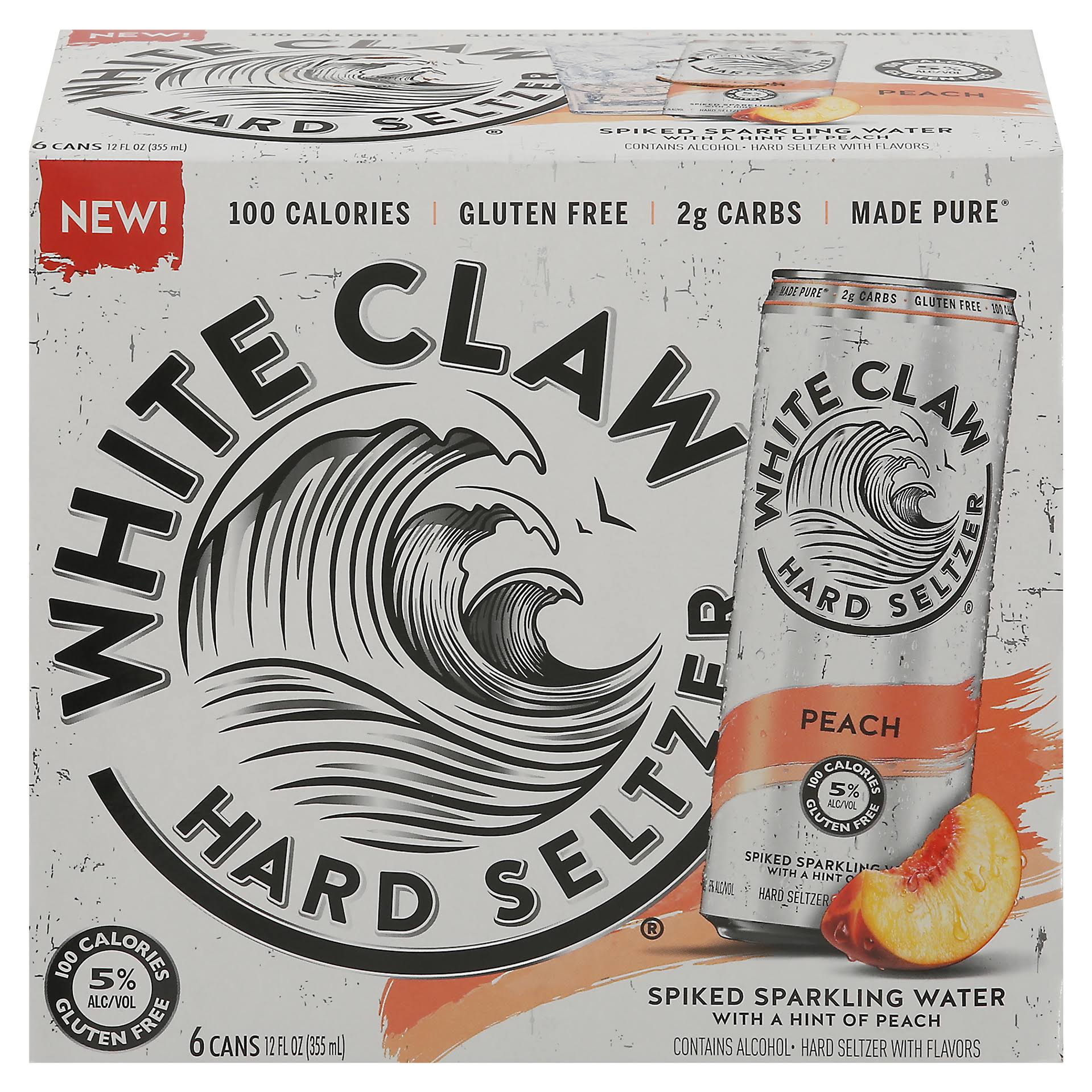 White Claw Hard Seltzer, Peach - 12 fl oz