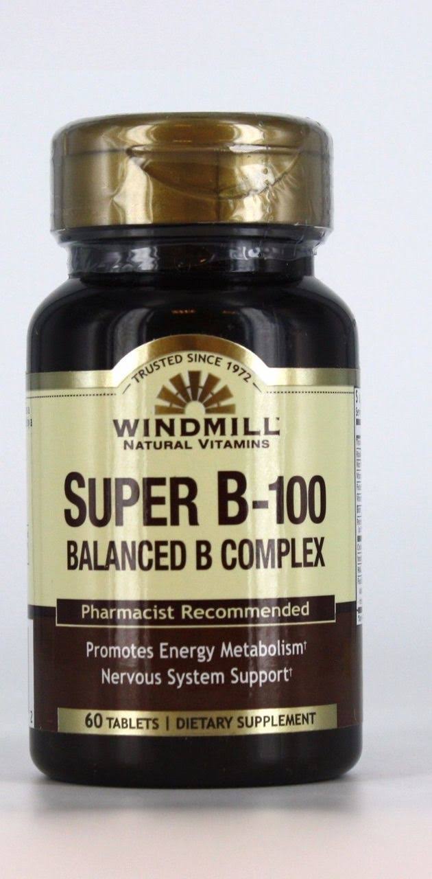 Windmill Super B-100 Balance B Complex Tablets - 60 ct