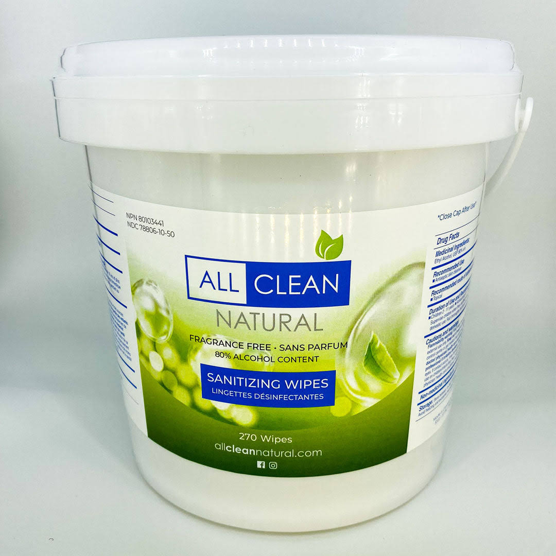 All Clean Natural Sanitizing Wipes 270/Canister