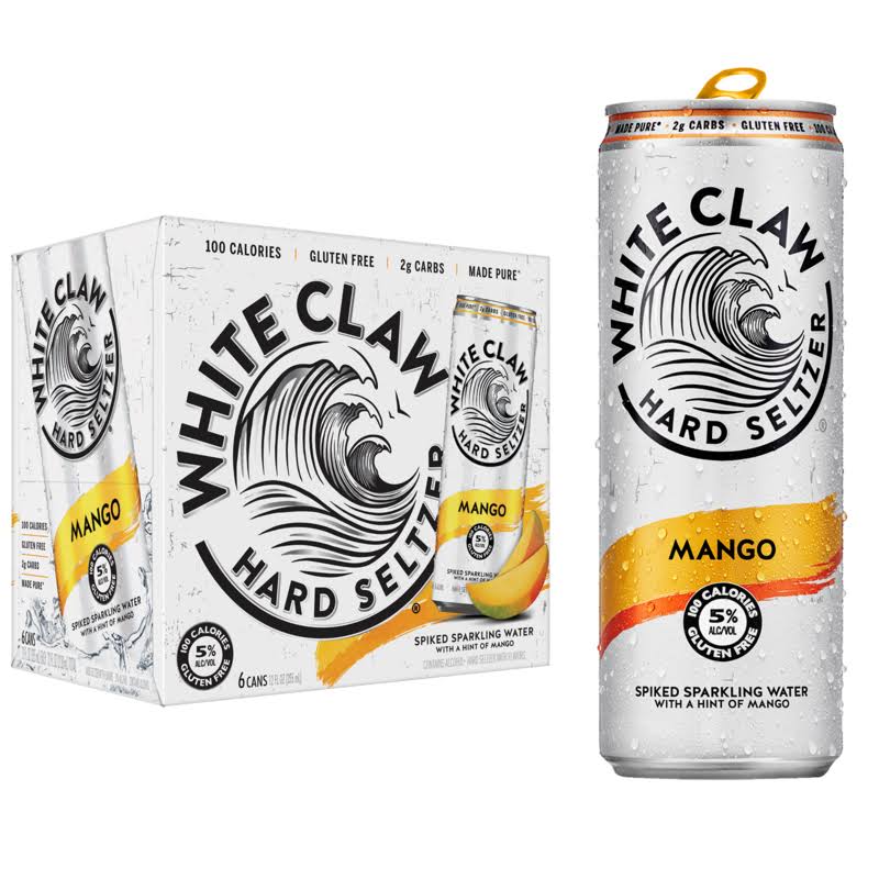 White Claw Seltzer Mango 6pk 12oz Can 5.0% ABV