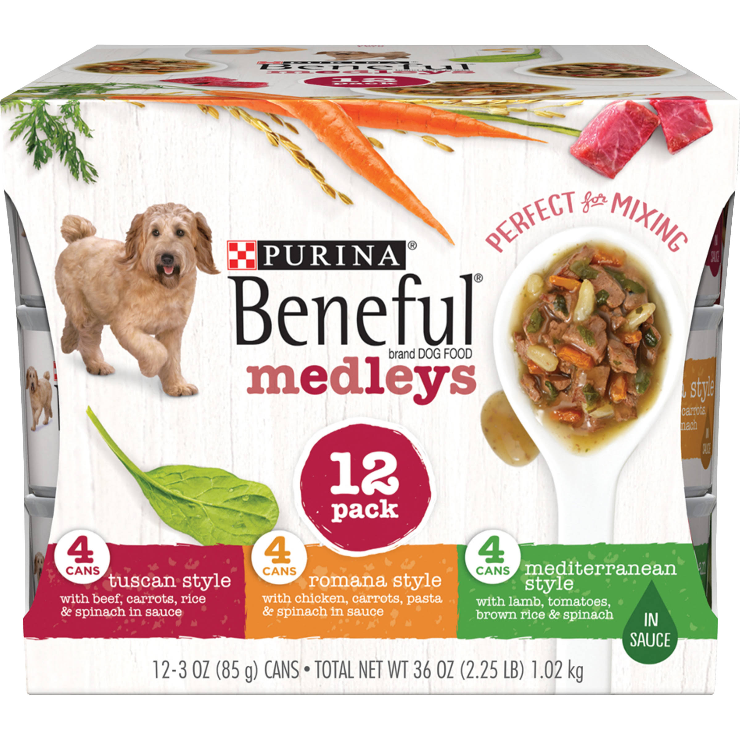 Beneful Medleys Dog Food - 3oz, 12pk