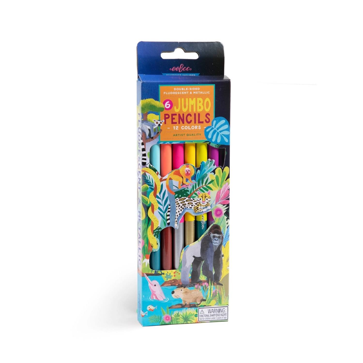 eeBoo Rainforest 6 Jumbo Double-Sided Color Pencils