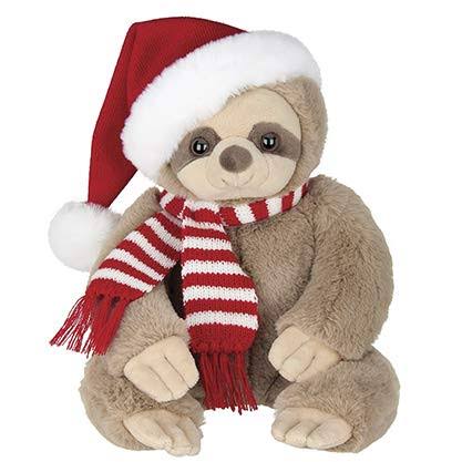 Bearington Plush Santa Sloth Stuffed Animal, 16 Inches