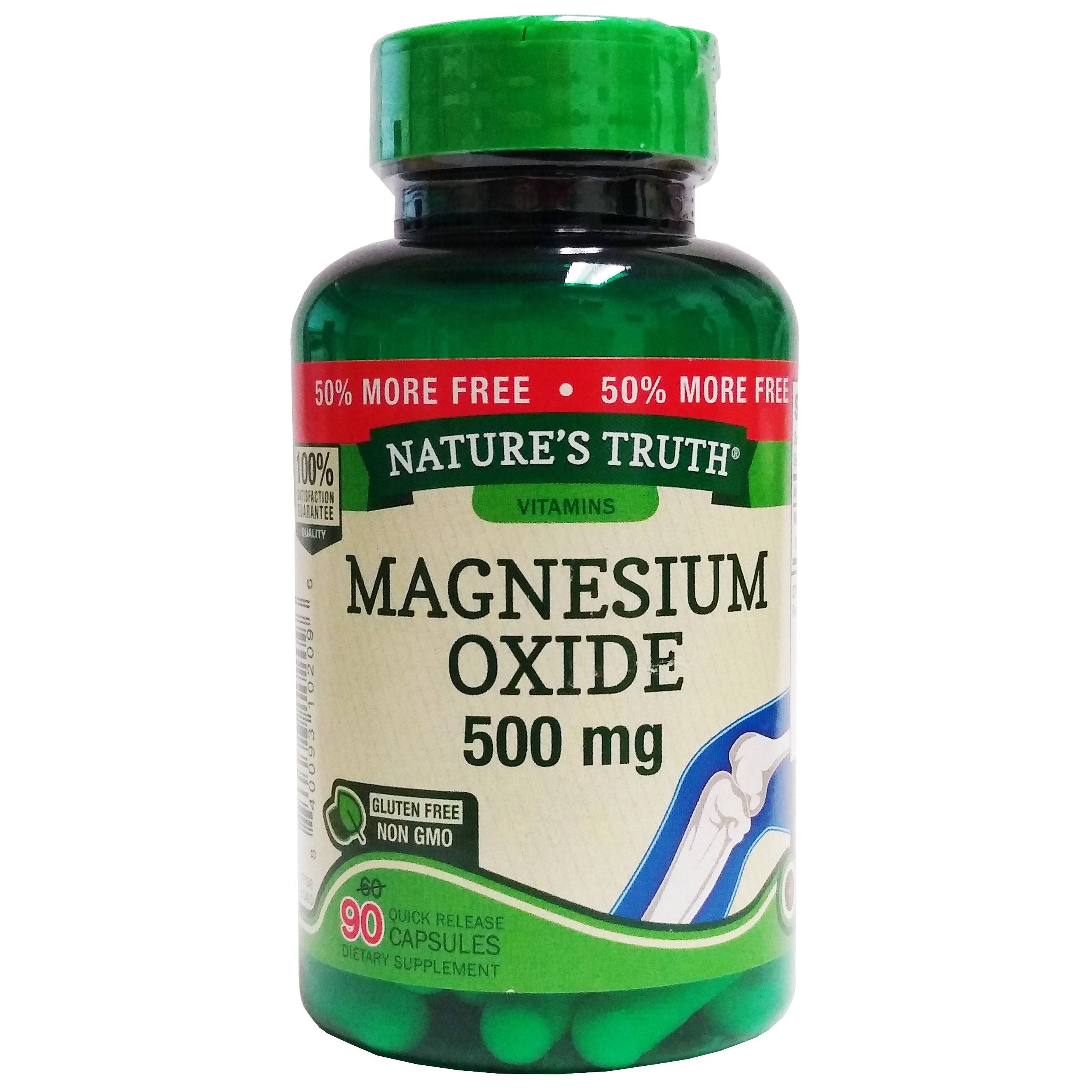 Nature's Truth Magnesium Oxide Supplement - 500mg, 90 Capsules