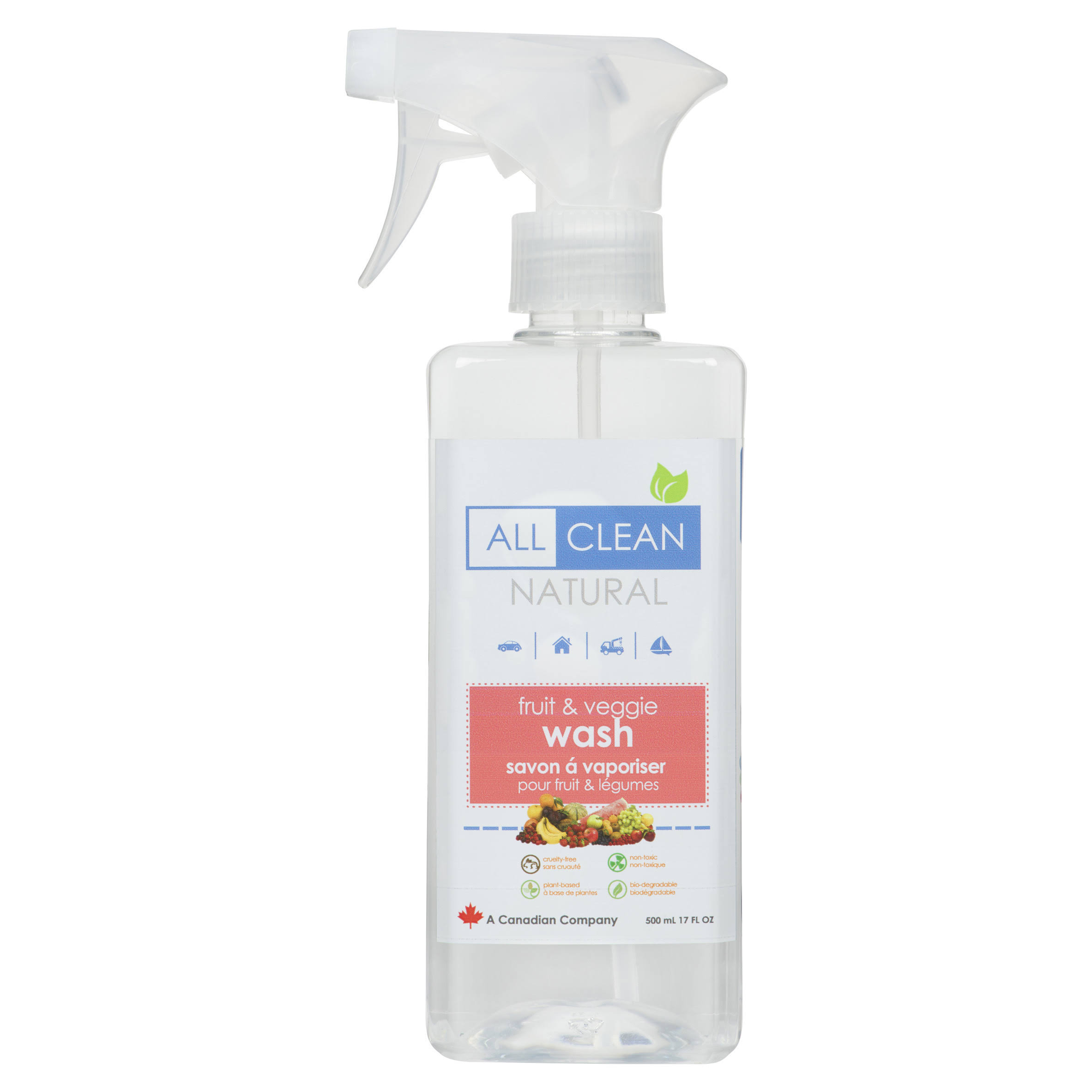 All Clean Natural Fruit + Veggie Wash - 500ml