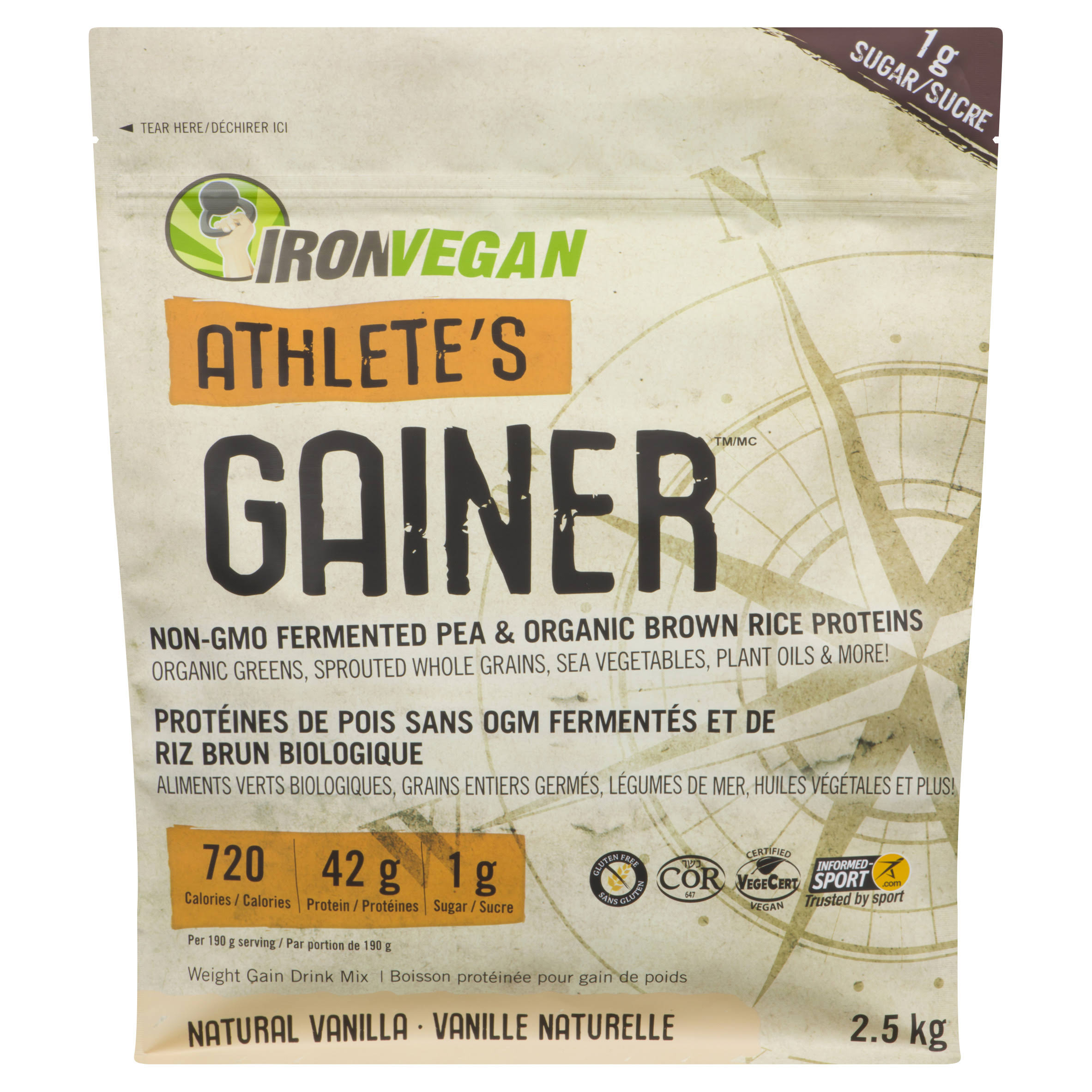 Iron Vegan Athlete's Gainer 2.5 kg / Vanilla