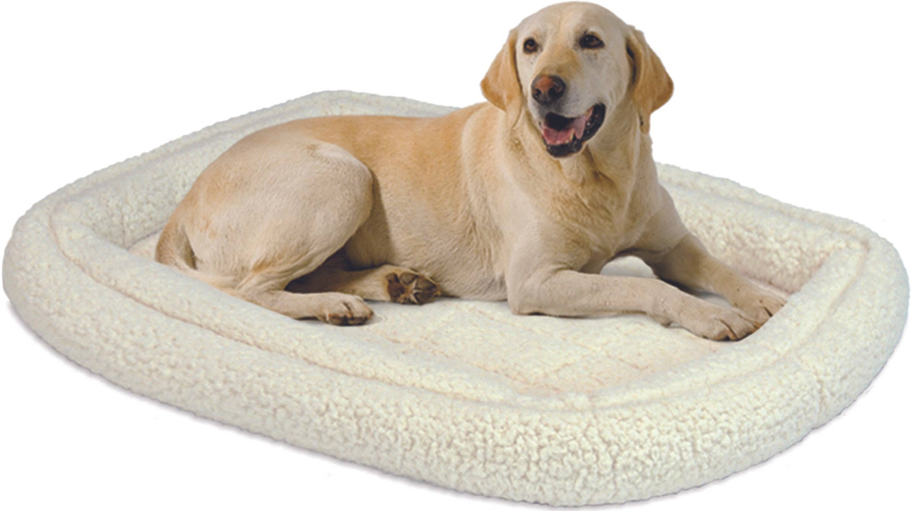 Midwest Quiet Time Deluxe Double Bolster Dog Bed - White