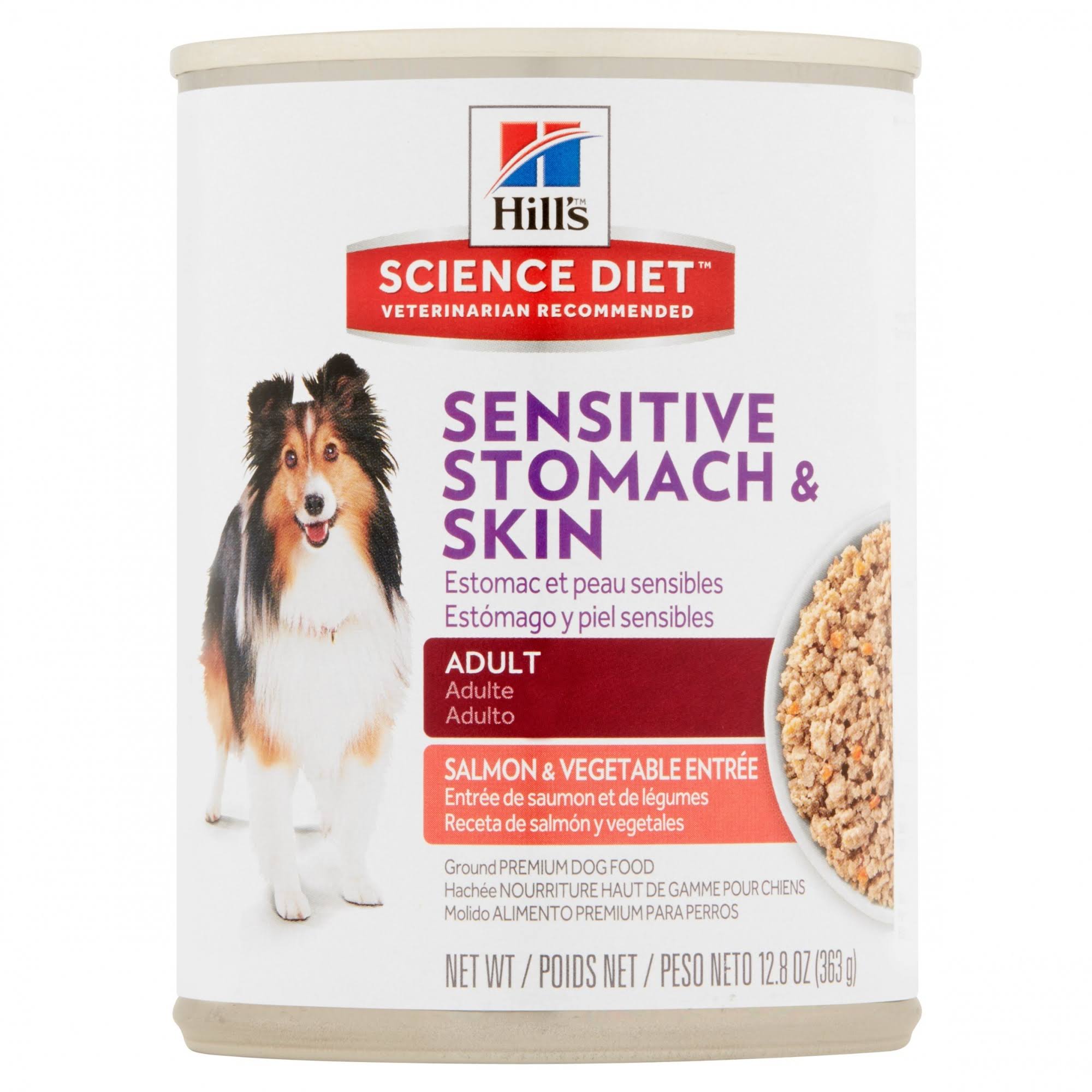 Hill's Science Diet Sensitive Stomach and Skin Premium Dog Food Adult - Salmon and Vegetable Entrée, 12.8oz
