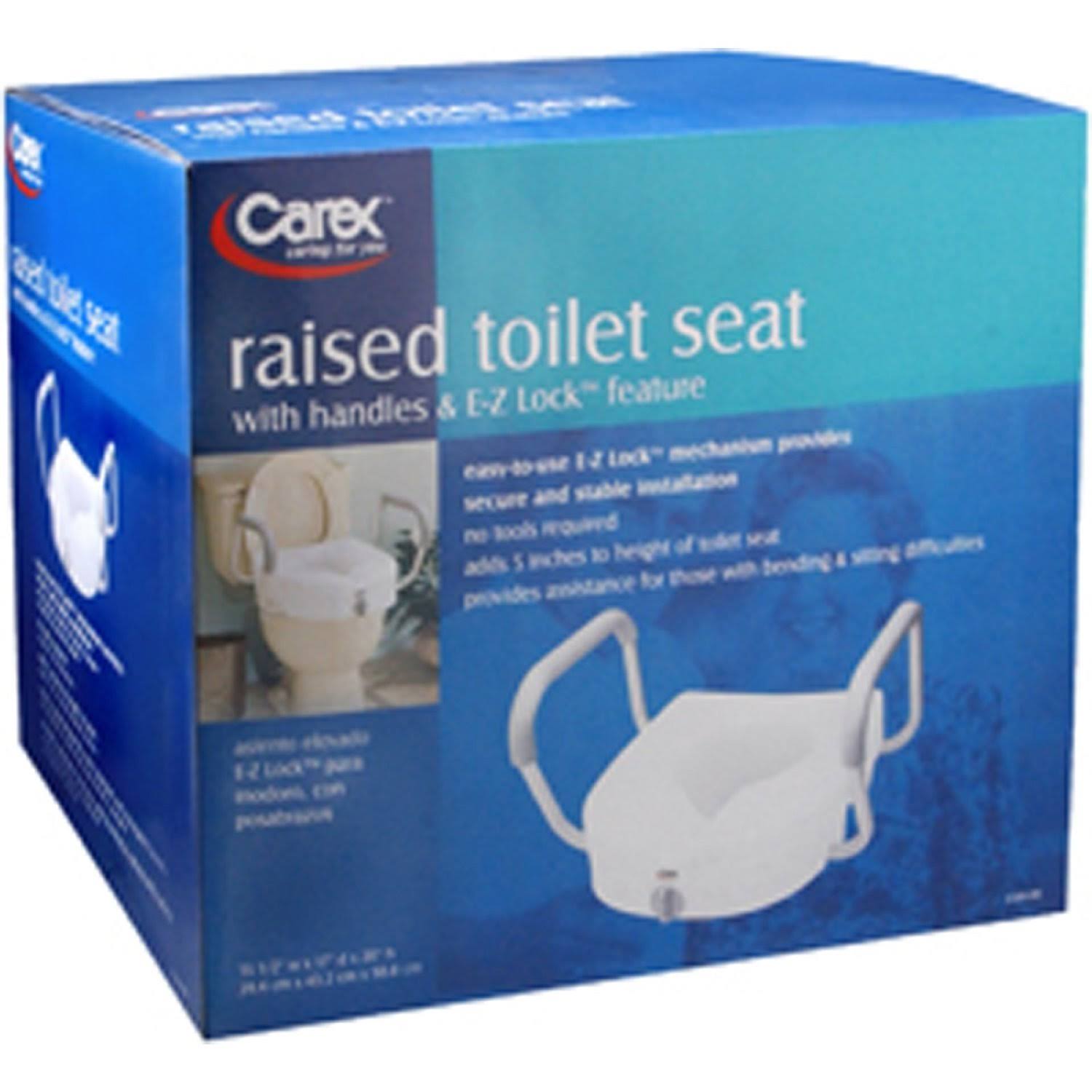 Carex Raised Toilet Seat - E-z Lock, with Arms