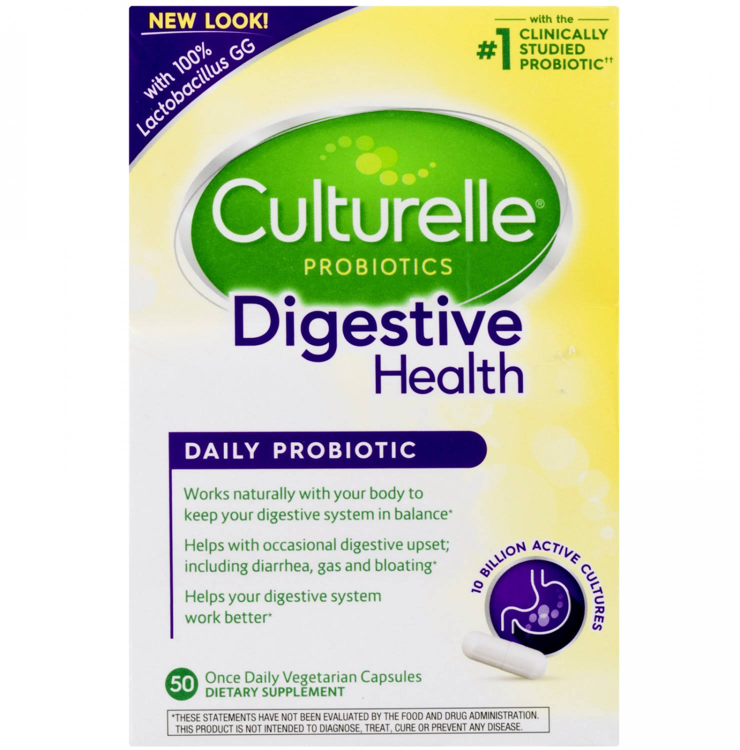 Culturelle Probiotic Digestive Health Lactobacillus - 50 Capsules