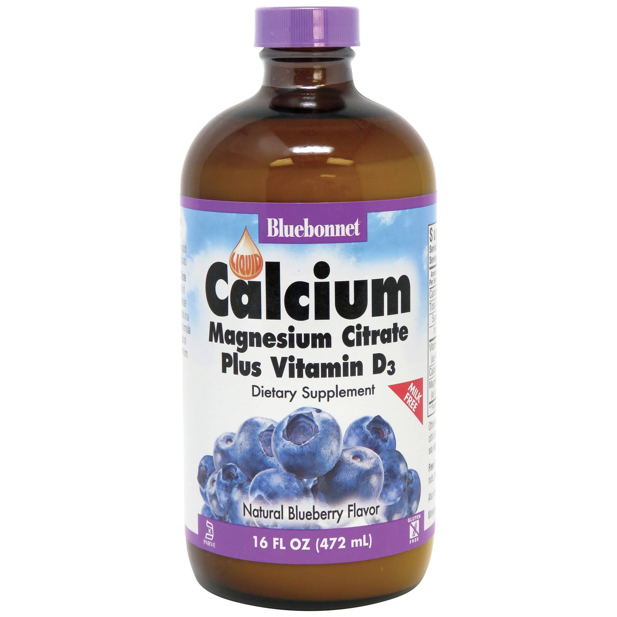 Liquid Calcium Magnesium Citrate Plus Vitamin D3 - Natural Blueberry Flavor, 16 fl oz