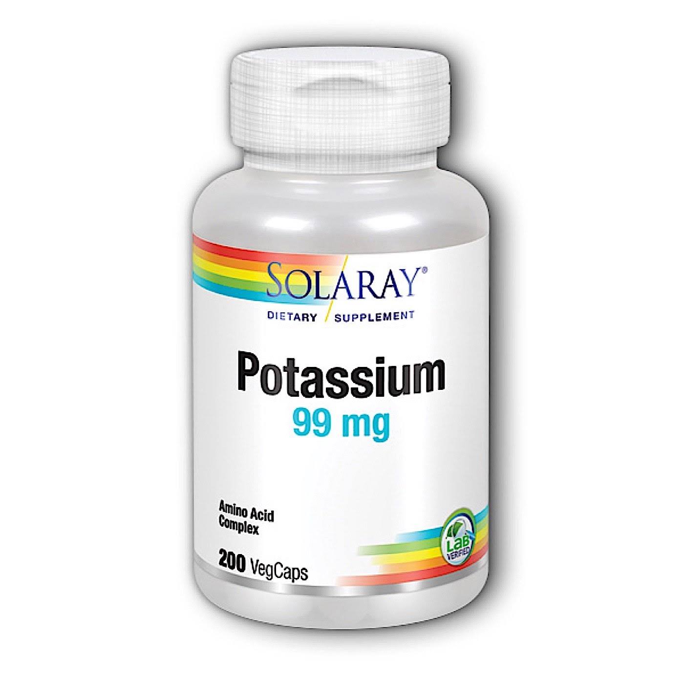 Solaray, Potassium, 99 mg, 200 VegCaps