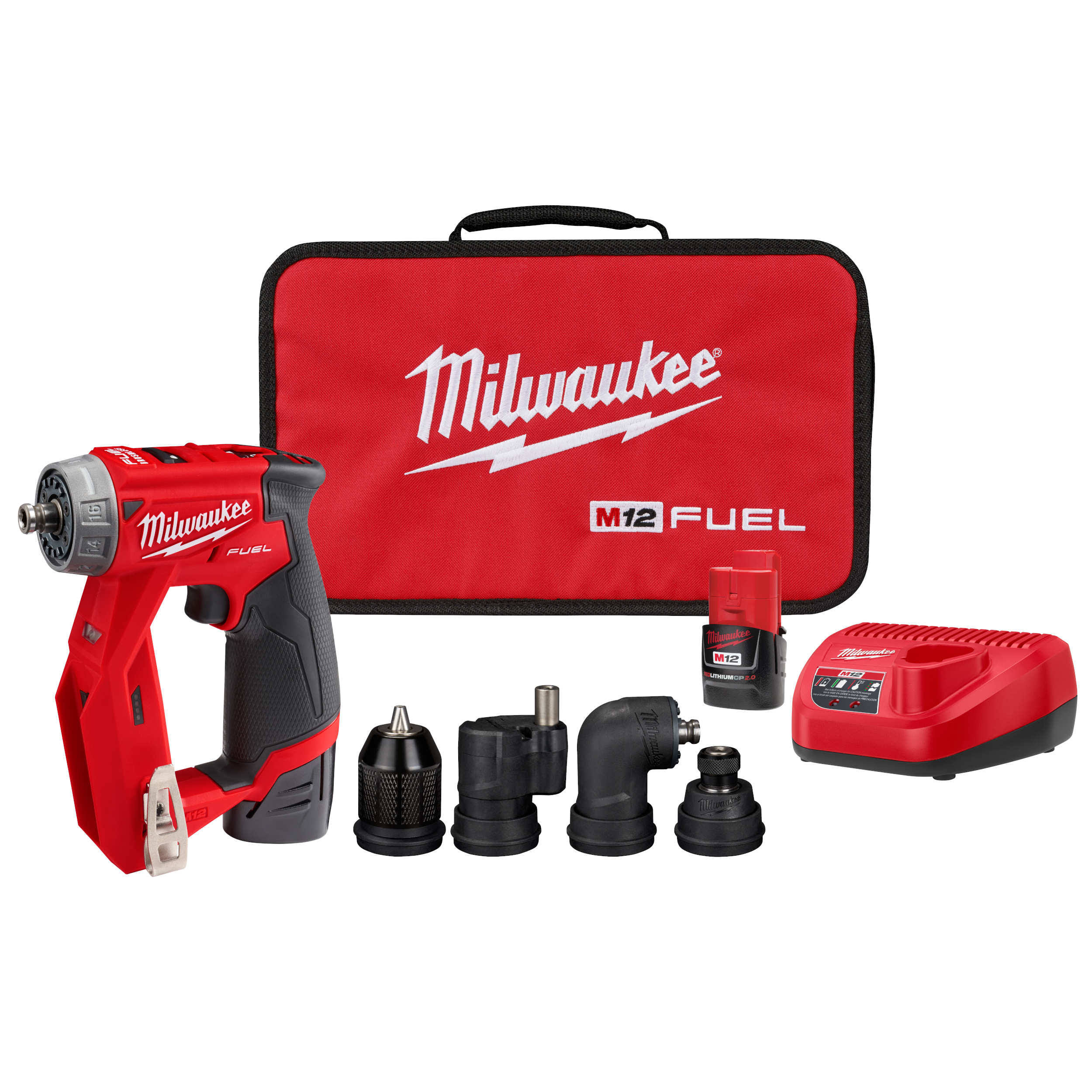 Milwaukee 2505-22 M12 Fuel Brushless Installation 4-in-1 Drill Driver Kit - 2.0Ah