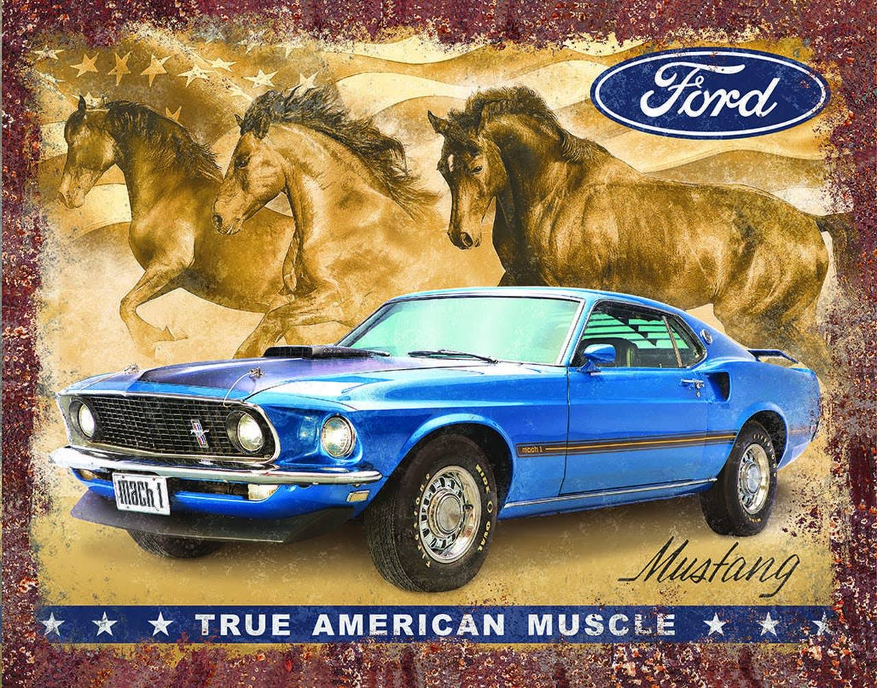 Ford Mustang Muscle Metal Sign