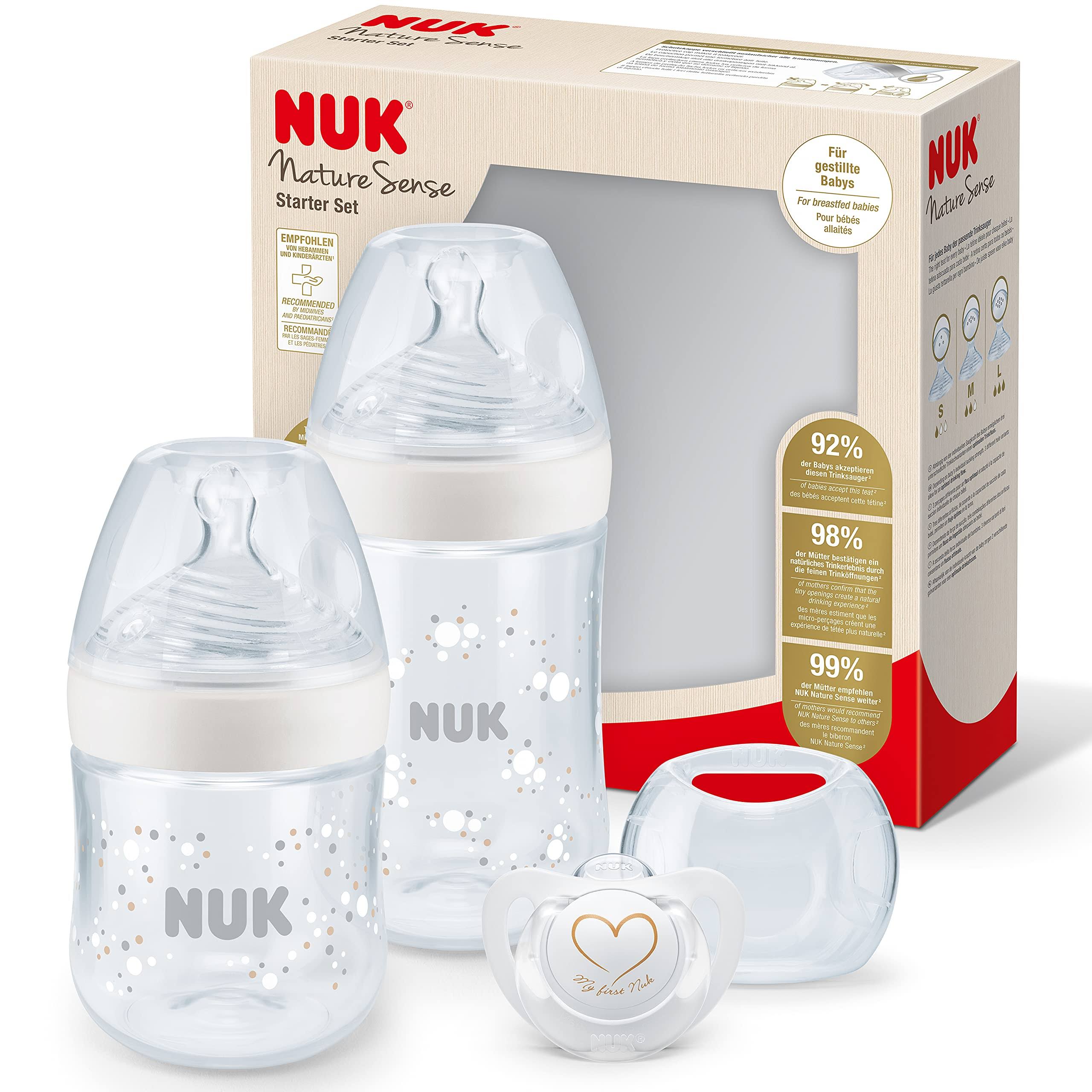 NUK Nature Sense Baby Bottles Starter Set, 0-6 Months