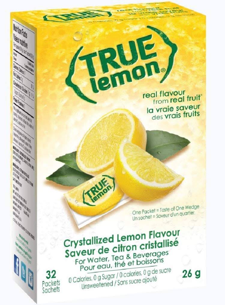 True Lemon Unsweetened Crystallized Lemon - 32 x 0.90 oz Pack
