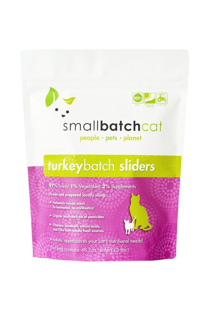Smallbatch Frozen Raw Cat Food - Turkeybatch Sliders, 3lb