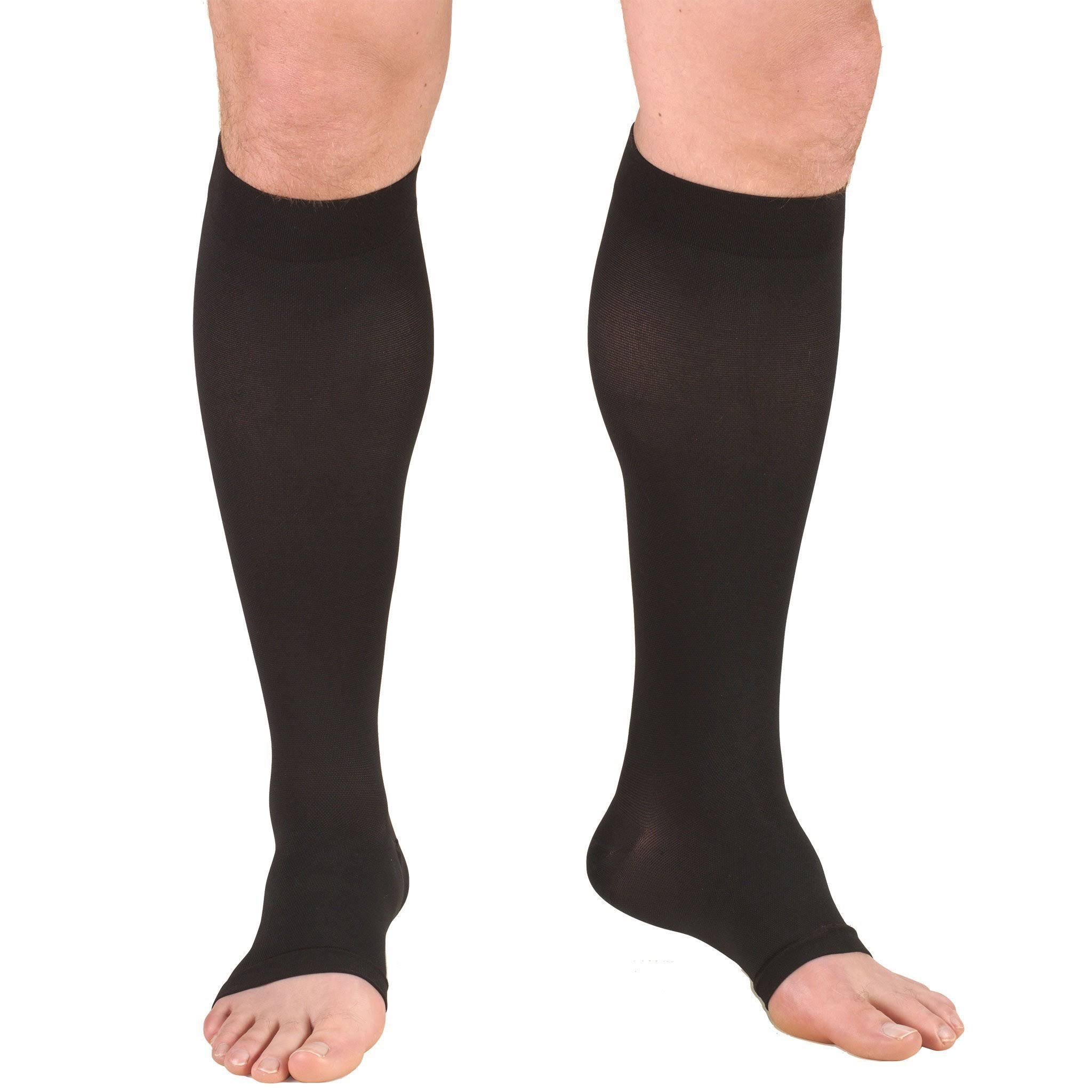 Truform Stockings - Black, Small, Knee High, Open Toe, 15-20 mmHg