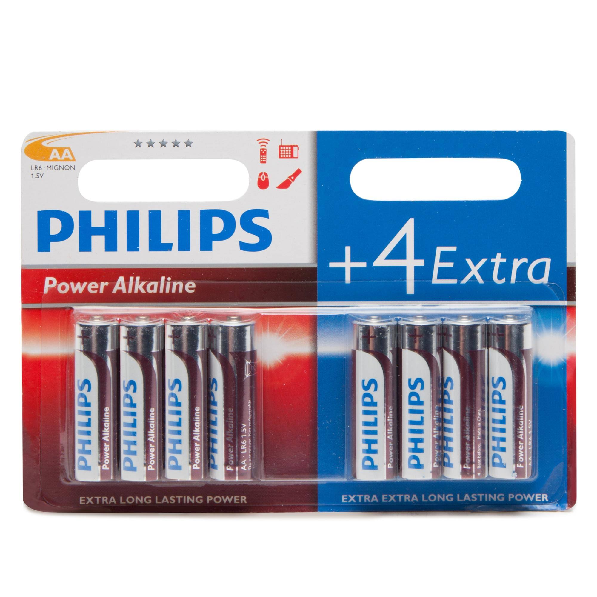 Phillips Ultra Alkaline AA LR6 Batteries 8 Pack - Assorted