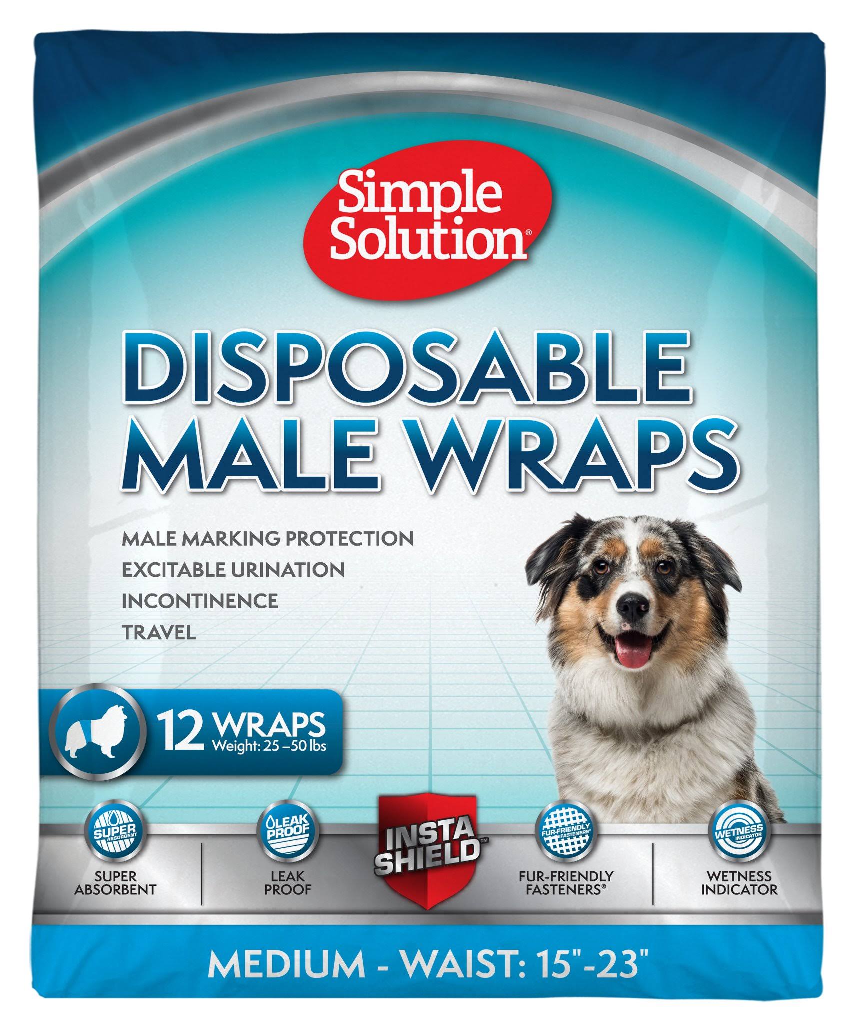 Simple Solution Disposable Male Wraps - Medium, 12pcs