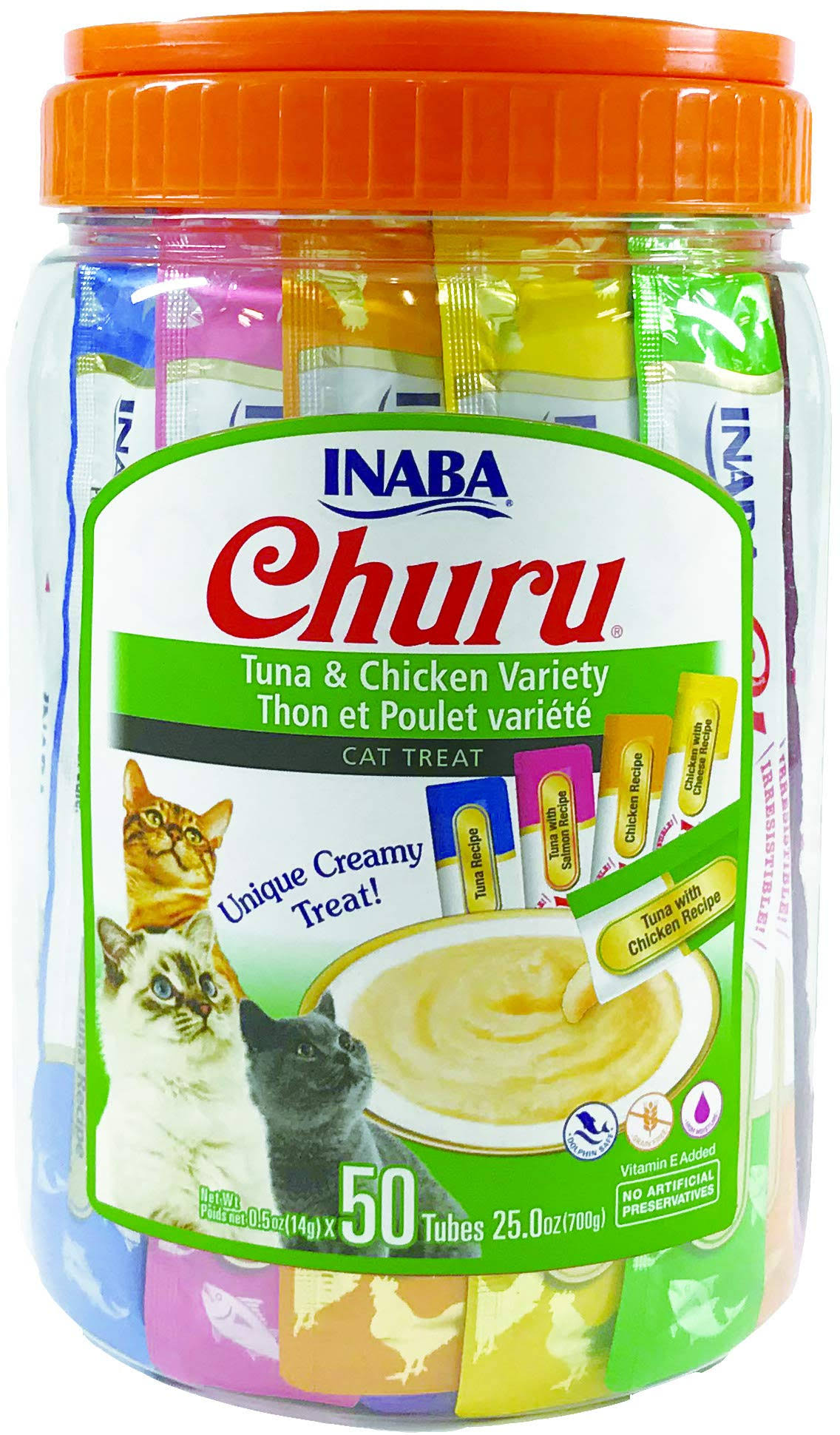 Inaba Churu Puree Tuna & Chicken Varieties Cat Treats 50 Tubes