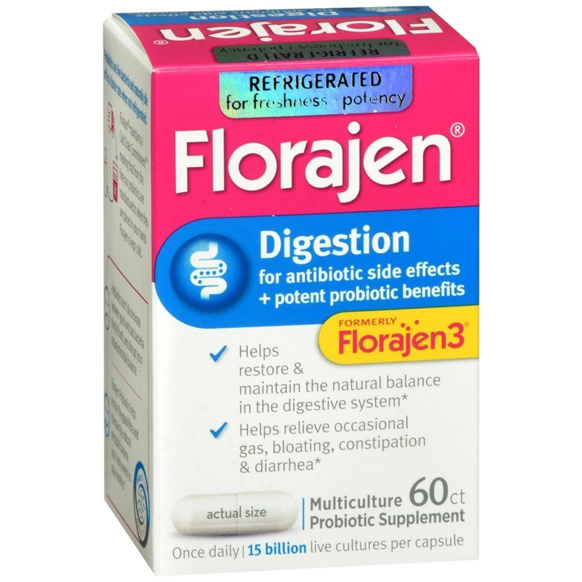 Florajen 3 Probiotic Dietary Supplement - 60 Capsules