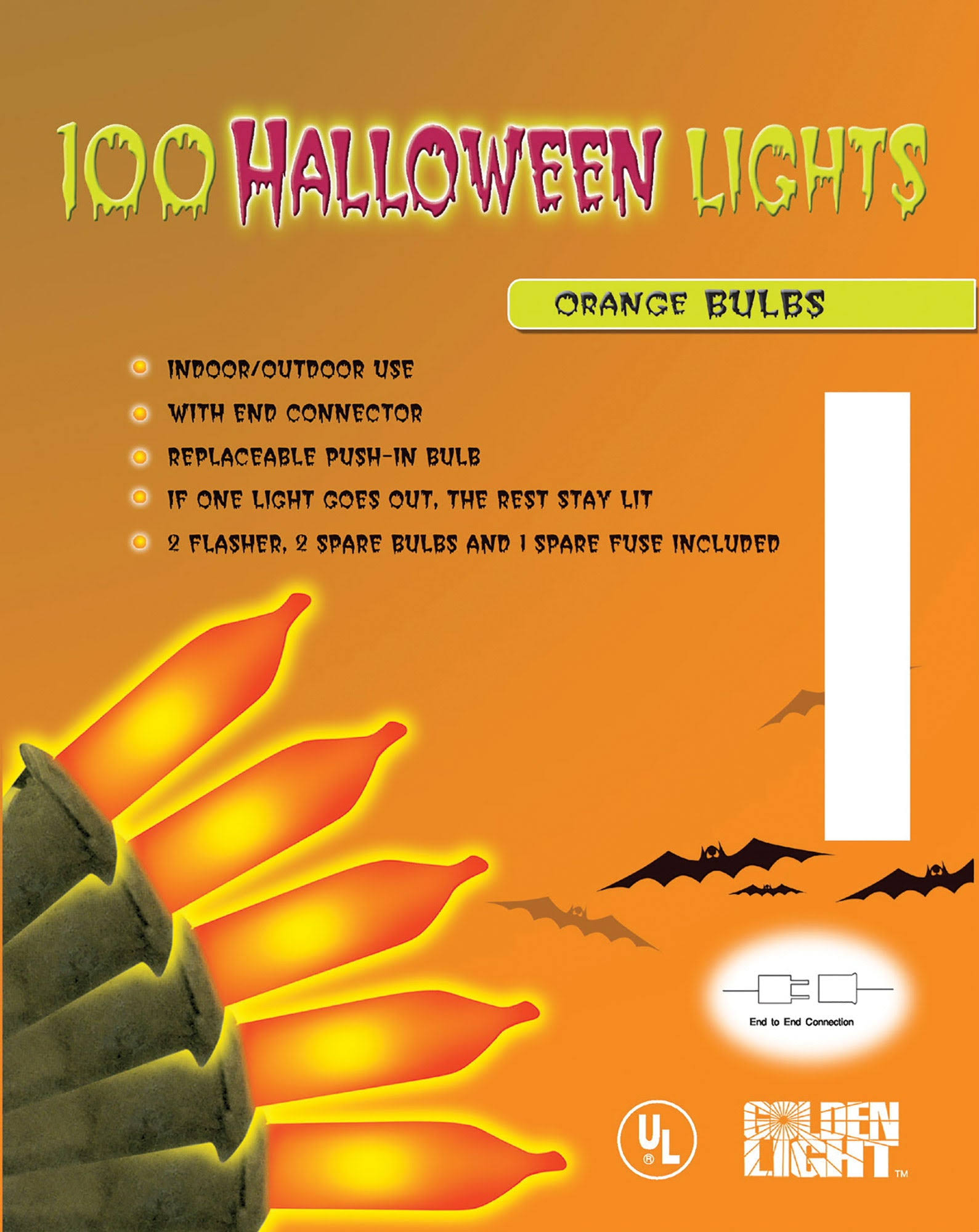 100-Light Halloween String Lights Color: Orange