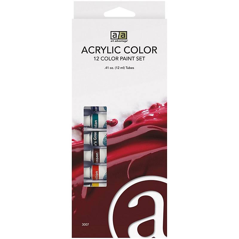 Art Advantage Tube Acrylic Paint Set - 12ml, 12 Colour