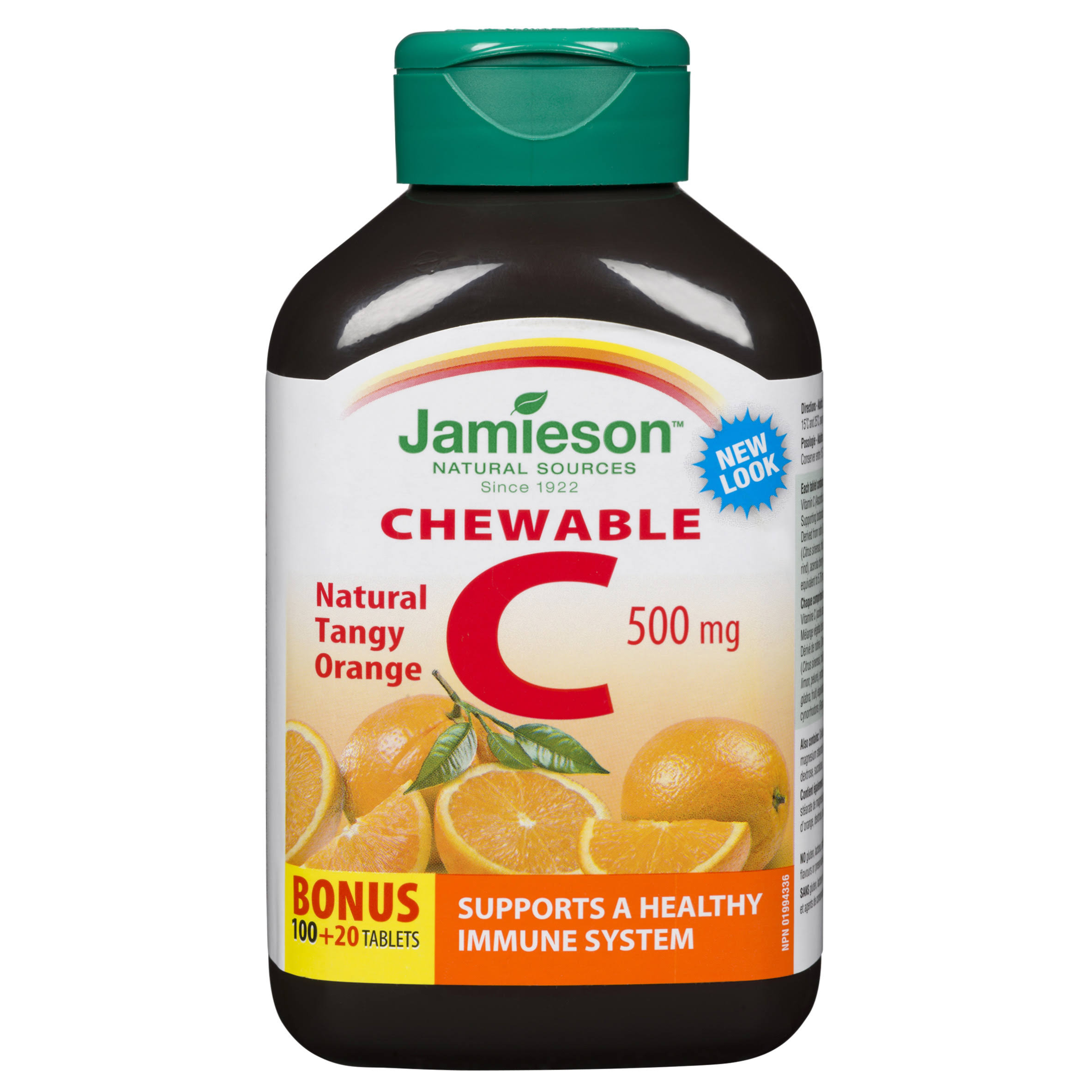 Jamieson Vitamin C 500mg Chewable Tablets - Tangy Orange, x120