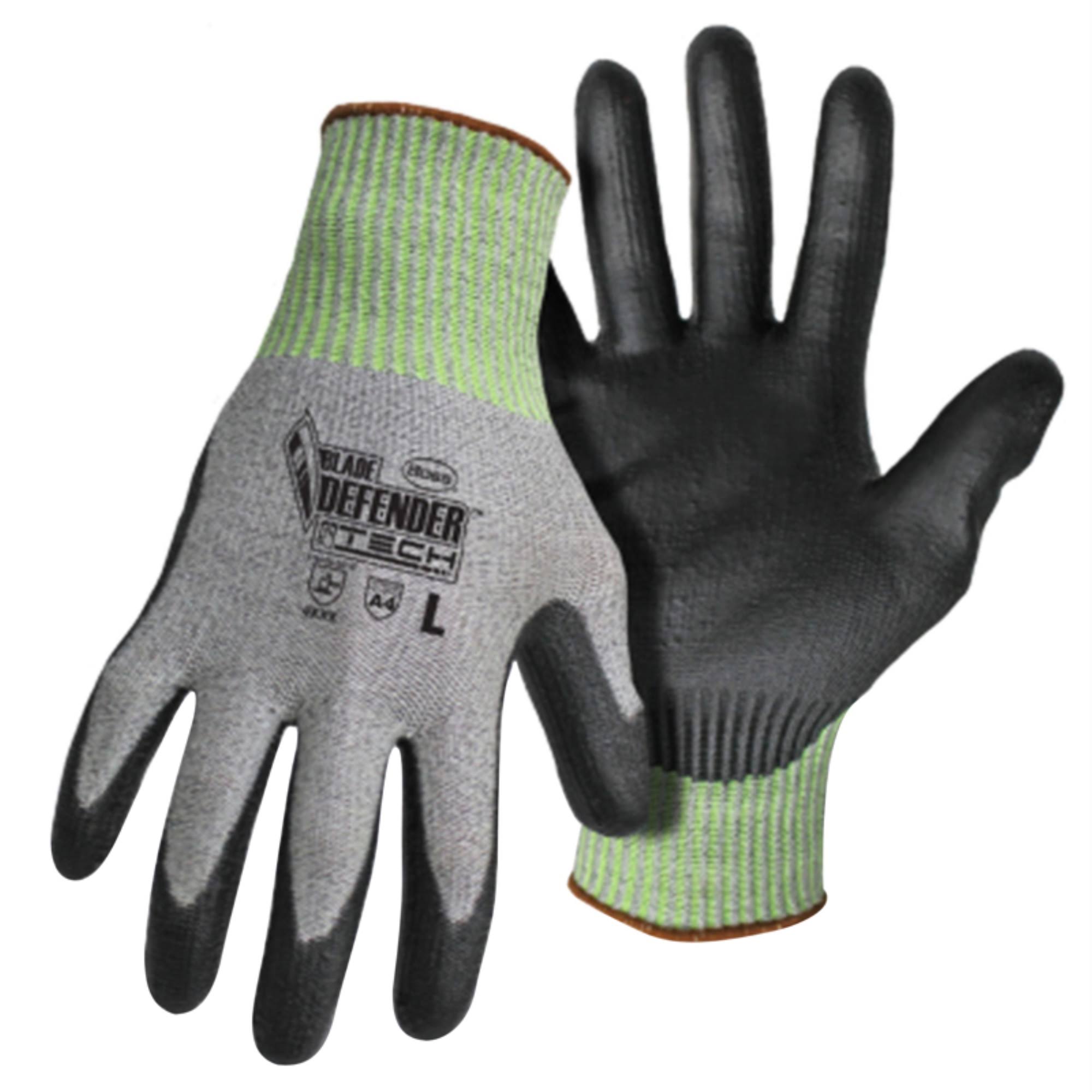 Boss Blade Defender 7001X Tech Gloves, XL, Knit Wrist Cuff, Glass Fiber/HPPE/Nylon/Polyurethane/Spandex