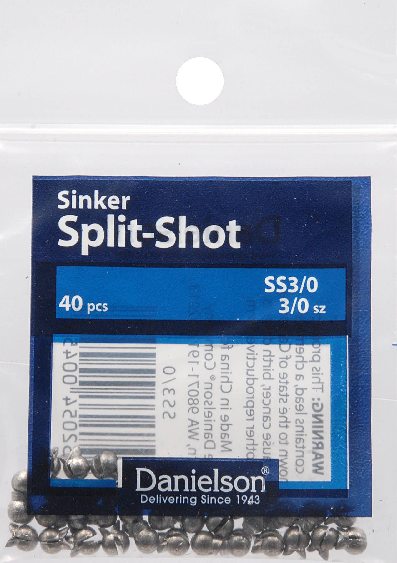 Danielson Removable Split Shot Sinker - Size 3/0