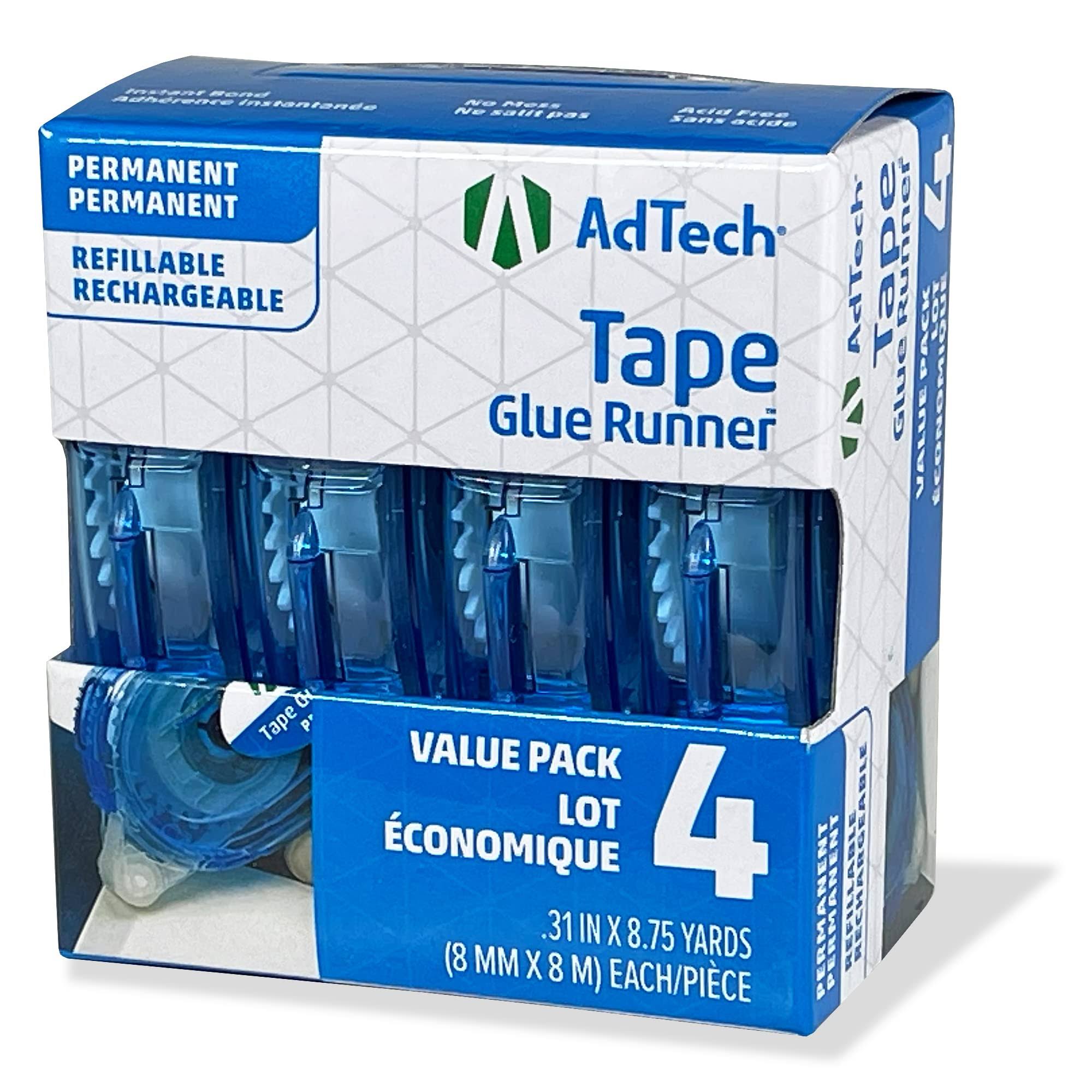Ad-Tech Permanent Refillable Glue Runner - 4 Pack