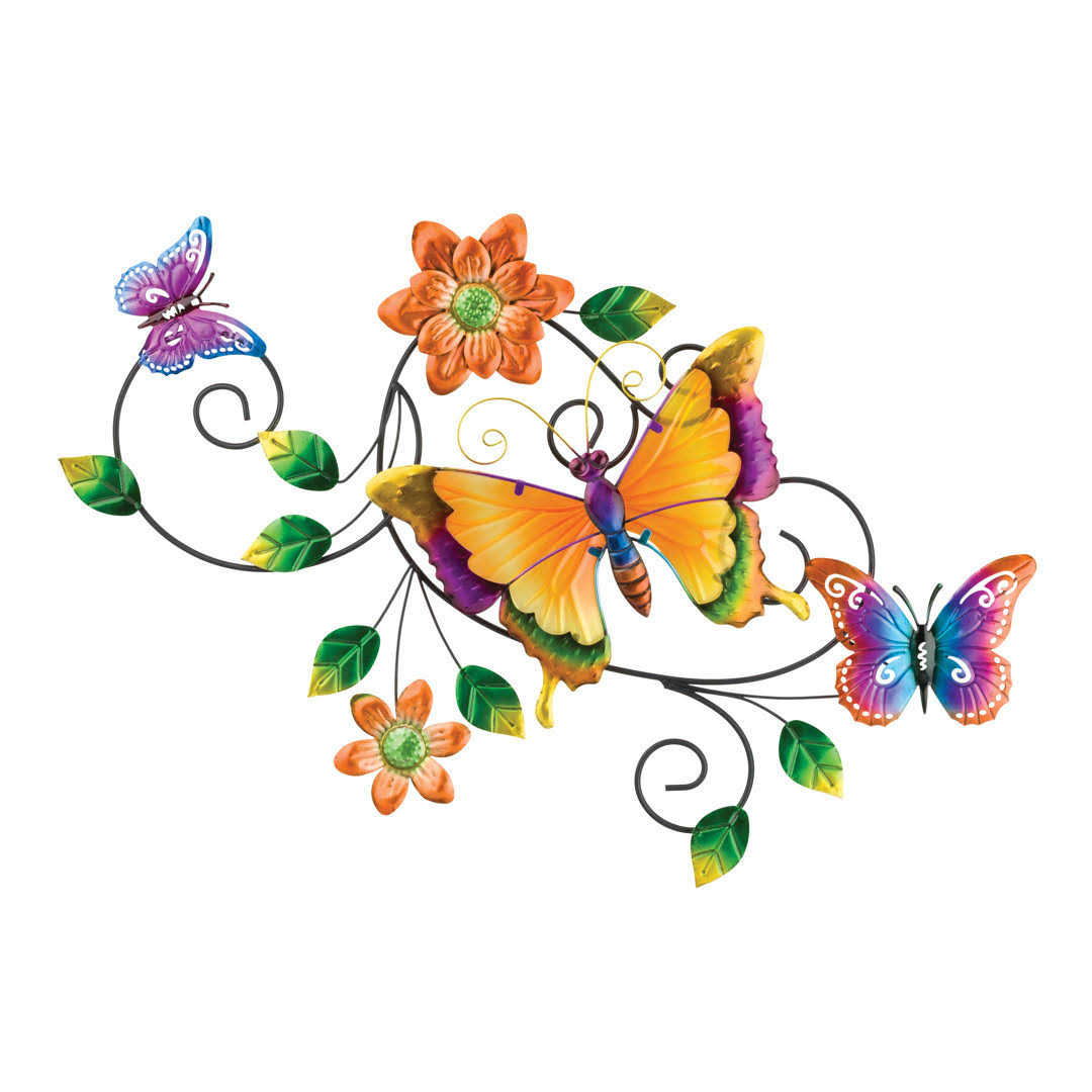 Regal Art & Gift Garden Vibe Wall Decor - Butterfly - Multi - Metal