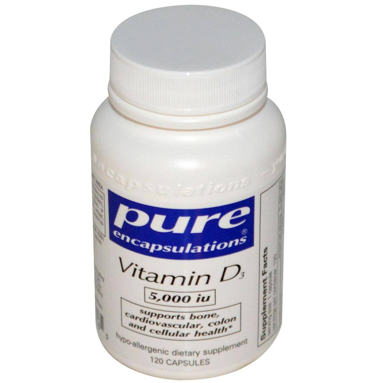 Pure Encapsulations Vitamin D3 5,000 IU Vegetable Capsules - x120