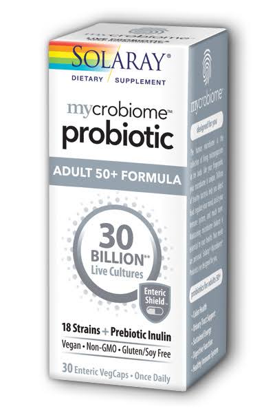 Solaray Mycrobiome Probiotic Adult 50+ Formula 30 Billion 30 Vegetarian Capsules